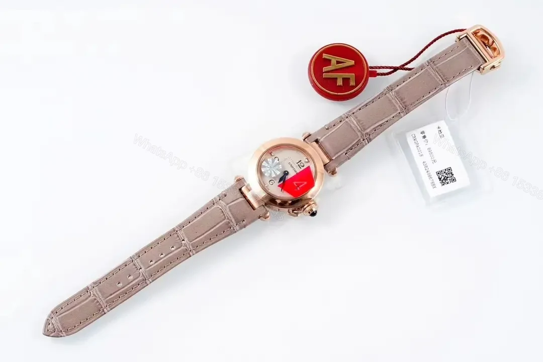 View 3 of GF Factory Cartier Pasha de Cartier Women’s Watch, Rose Gold, 30mm, Leather Strap, QuickSwitch System