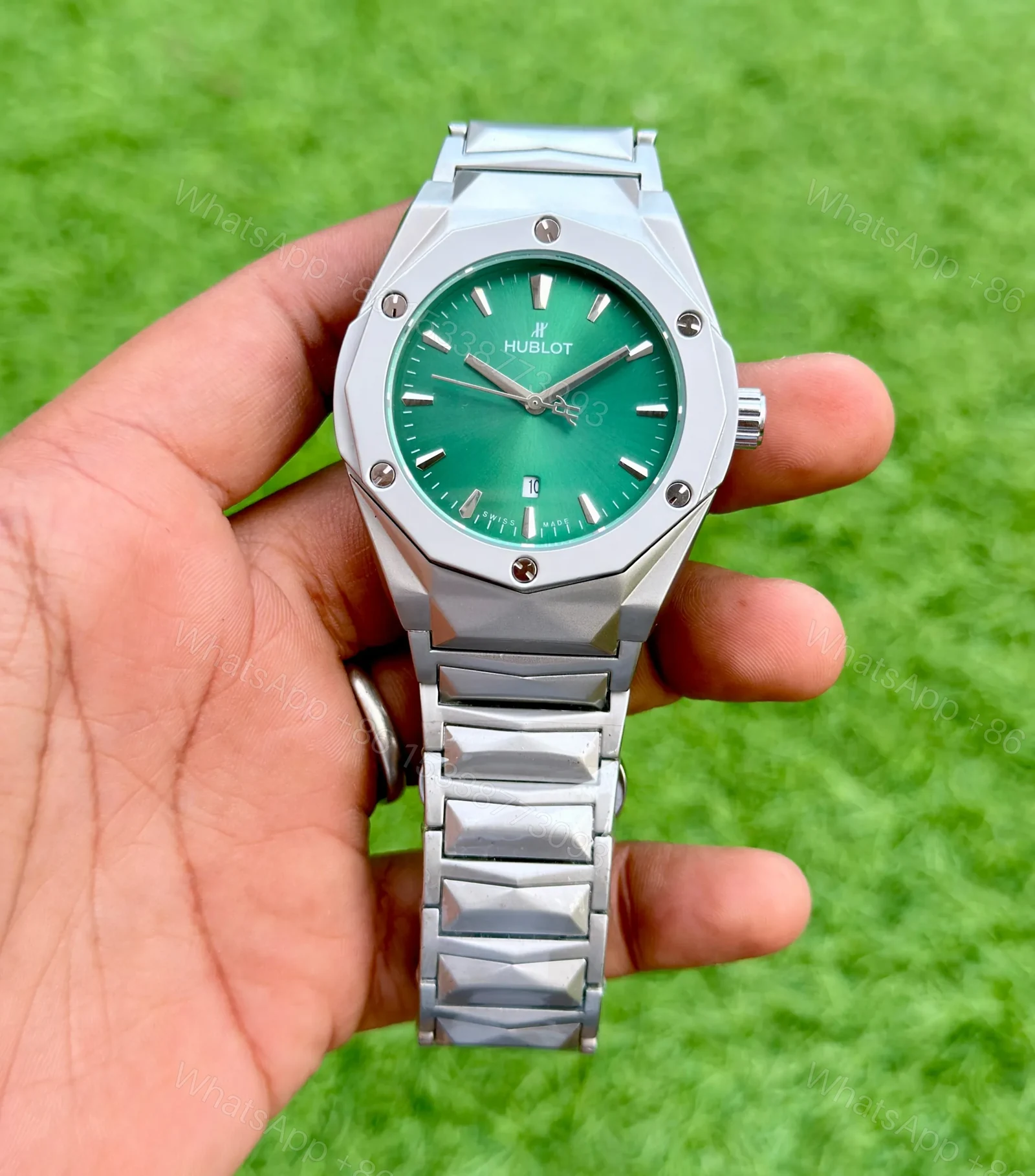 View 2 of Hublot Big Bang Diamond Cut Green Dial