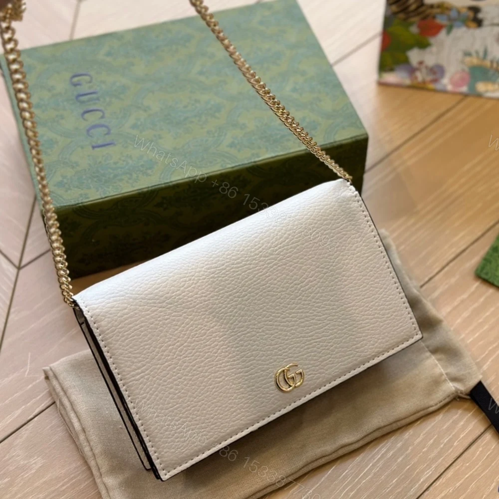 View 2 of Gucci GG Marmont Wallet On Chain White 20Cm
