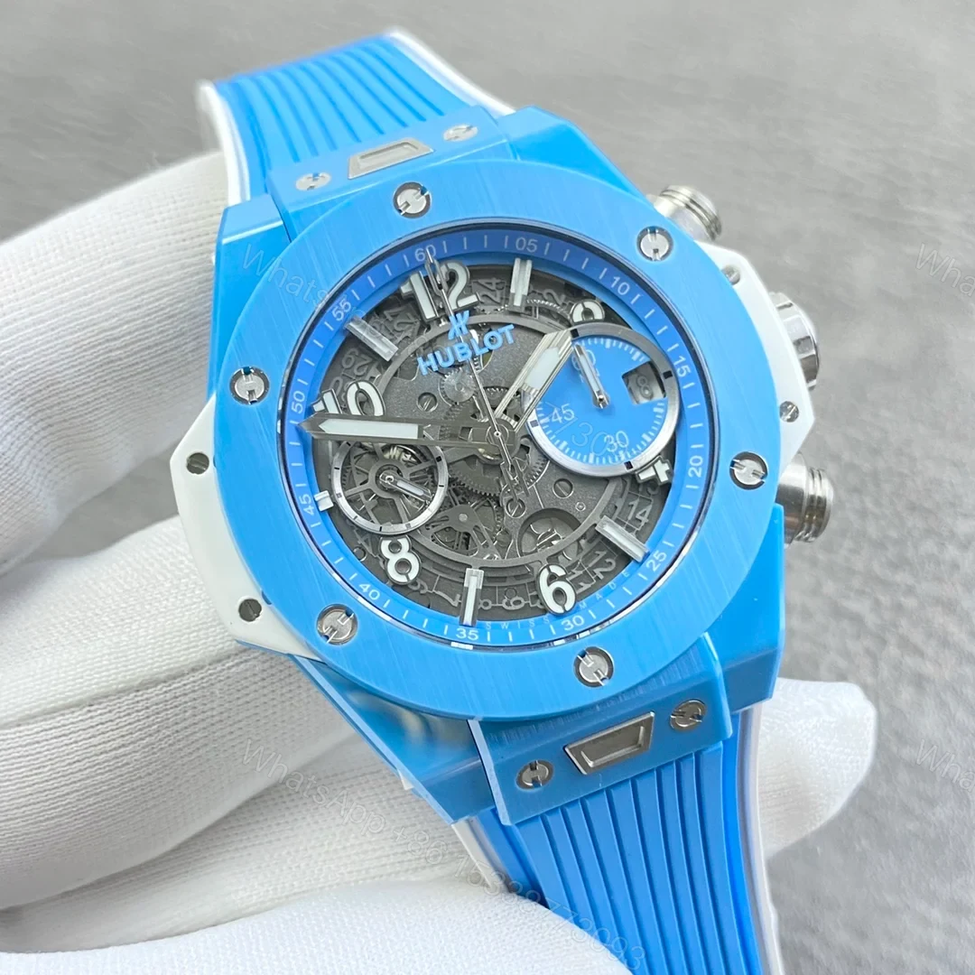 View 3 of Hublot Big Bang Unico Replica 42MM Premium Blue Ceramic Rubber Strap Edition RG-HUBLOT-BB-UNICO-BLU-CER-RUB-42