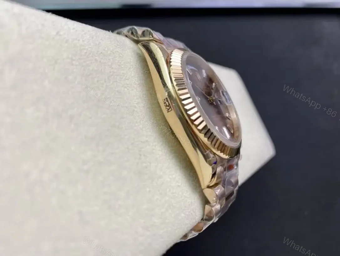 View 7 of Rolex Super Clone Day-Date Rose Gold President Strap 40mm