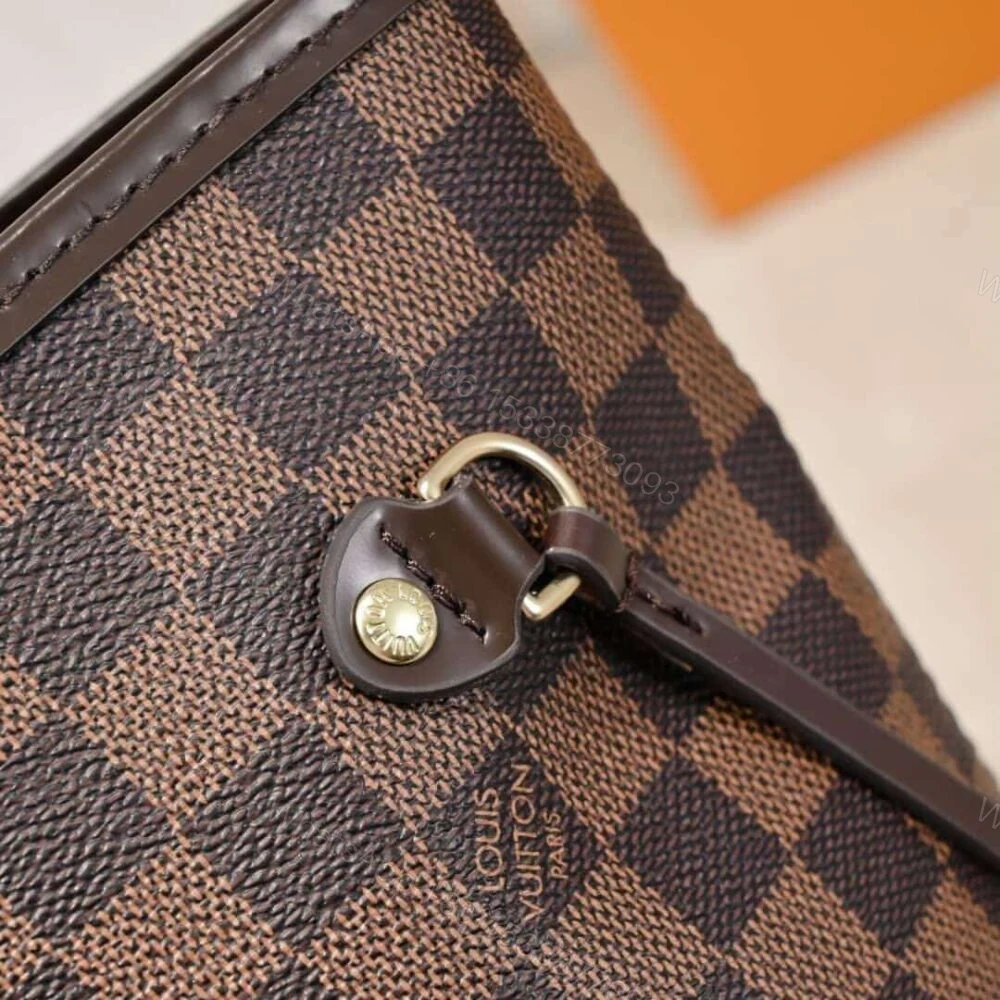 View 6 of Louis Vuitton Neverfull MM Damier Ebene Cerise Red And Brown 32Cm N40599