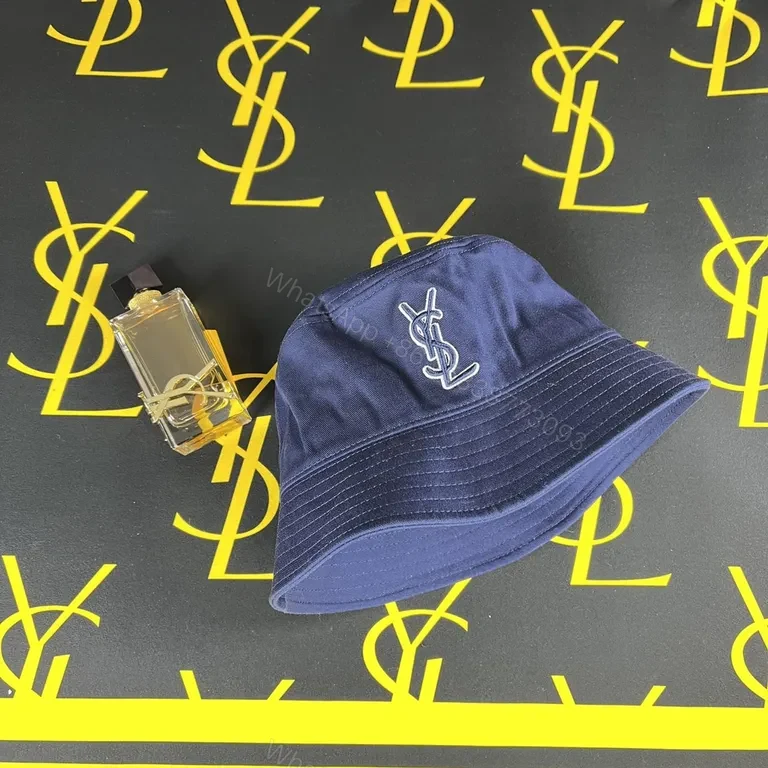 View 9 of Taupe-Brown YSL-Influenced Structured Bucket Hat