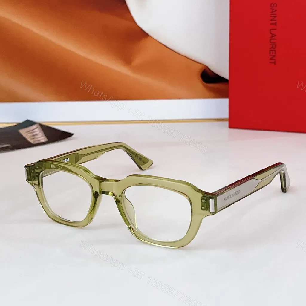 View 7 of Taupe Transparent Frames with Luxe Saint Laurent Accent