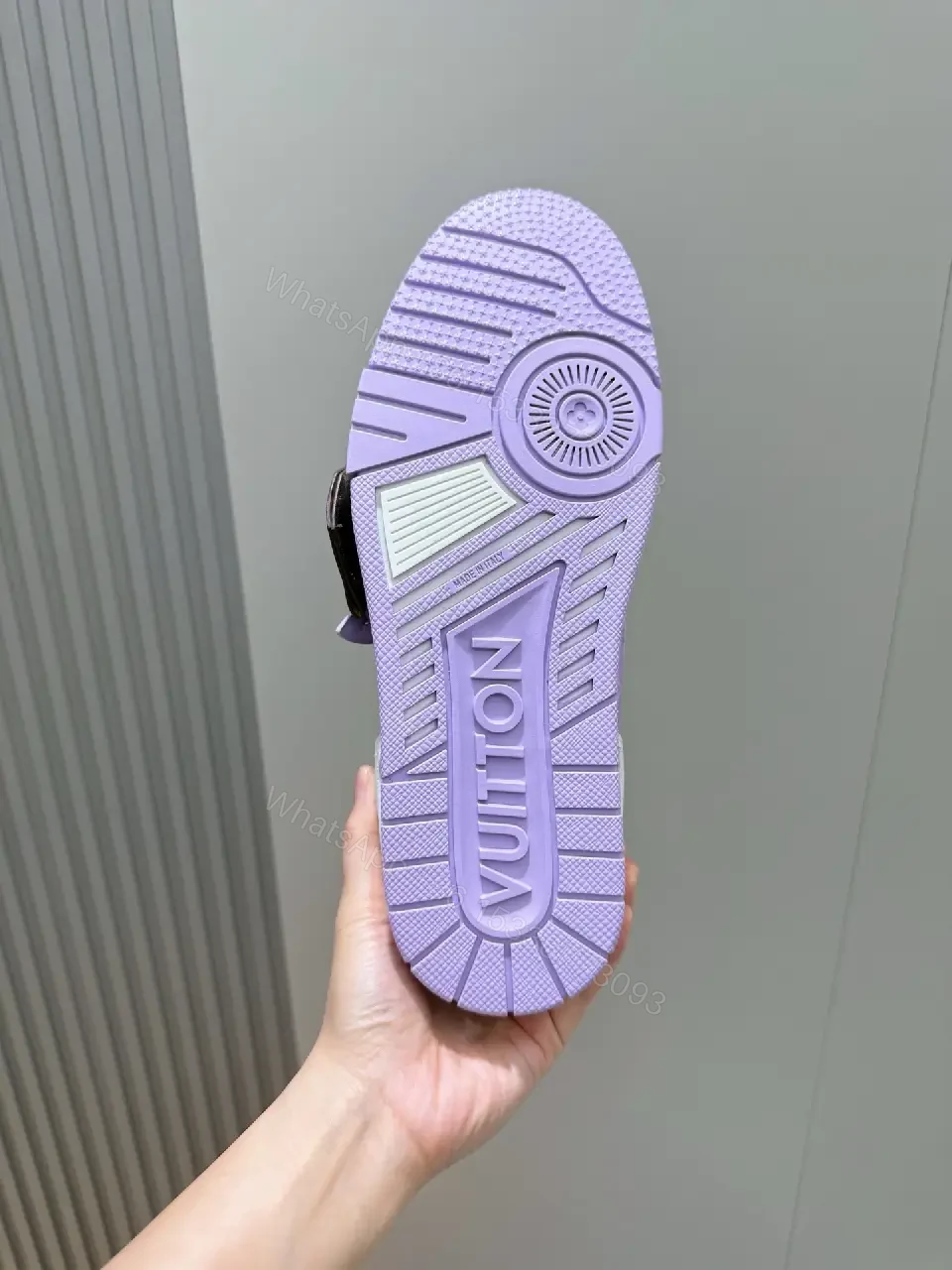 View 5 of Lavender Gradient Luxe High-Tops with LV-Inspired Detail