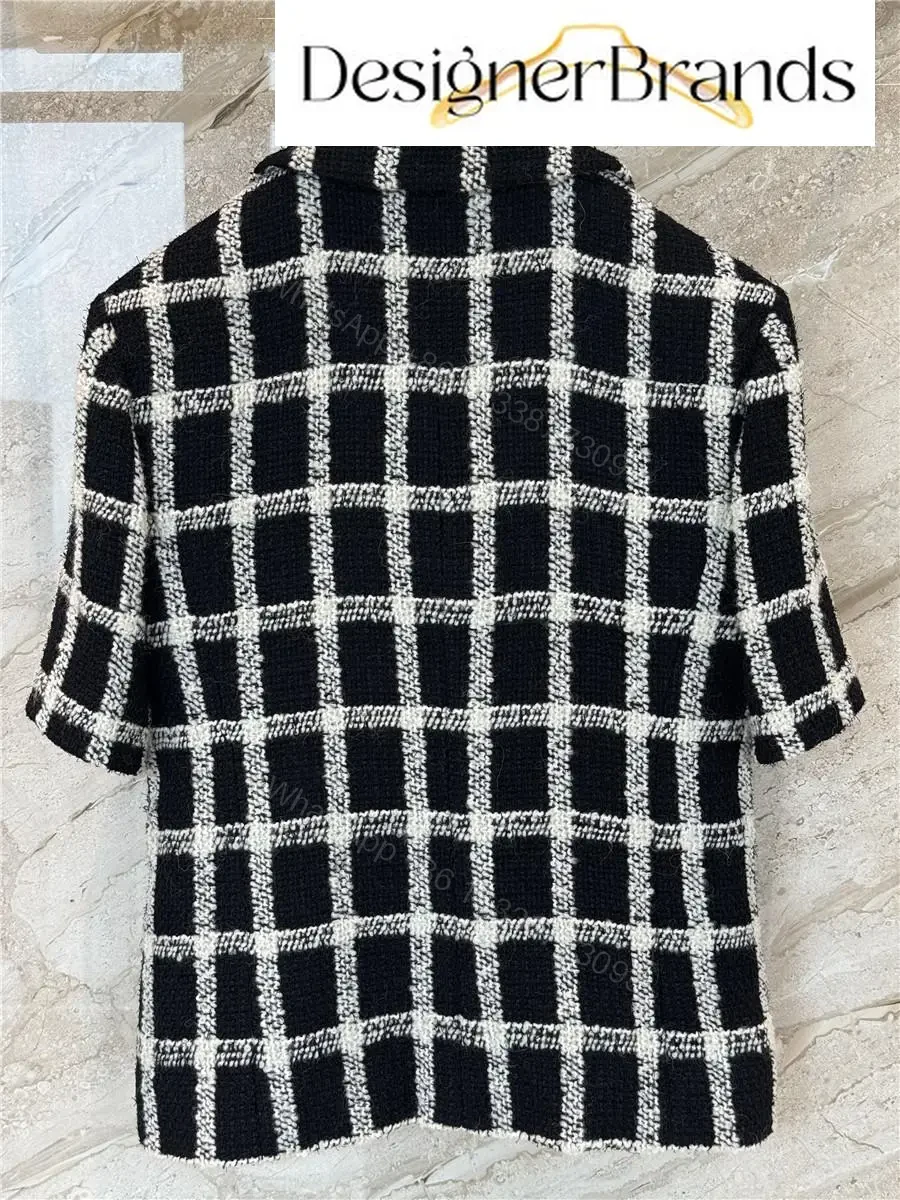 View 9 of Chanel Classic Black and White Plaid Tweed Jacket