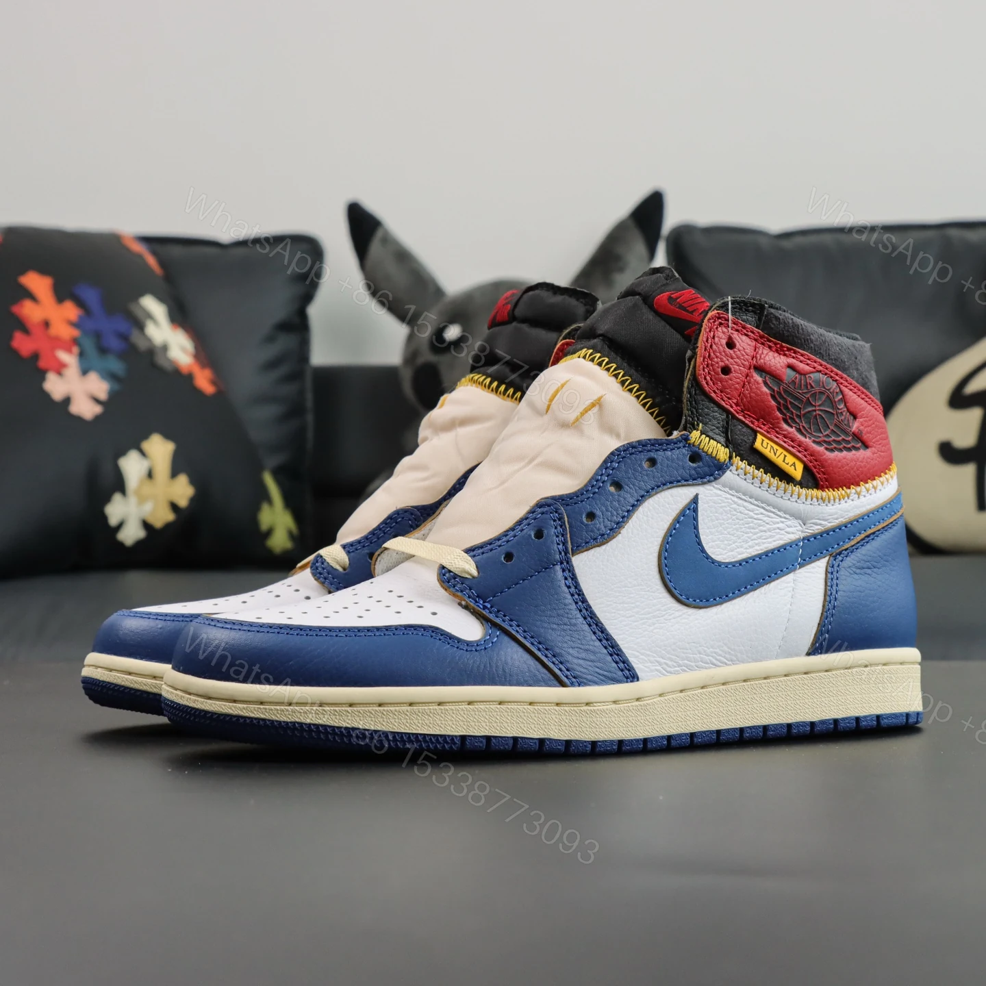 View 9 of Jordan 1 Retro High Union Los Angeles Storm Blue Reps