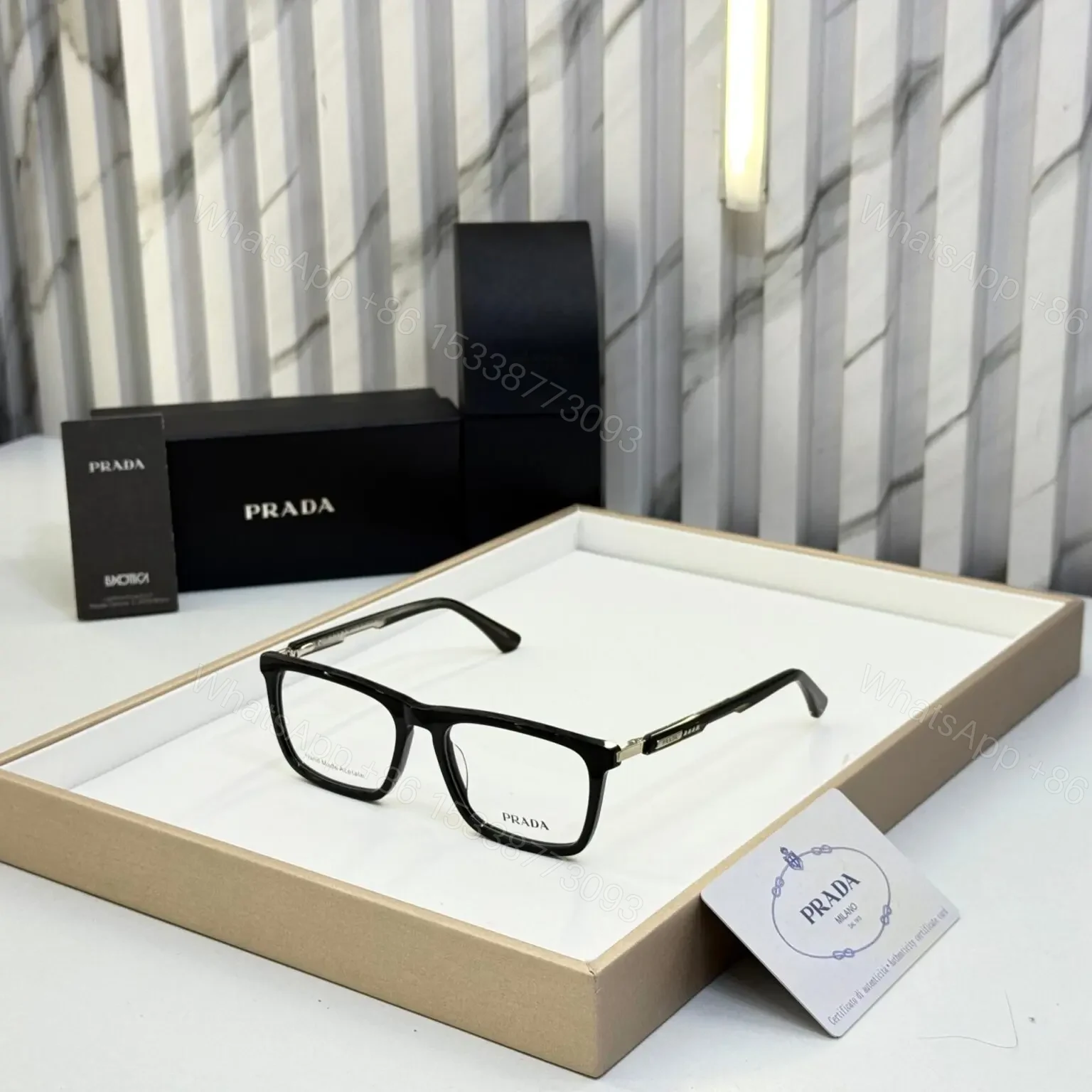 Prada Men Optical Frame – Black – One Size — view 1