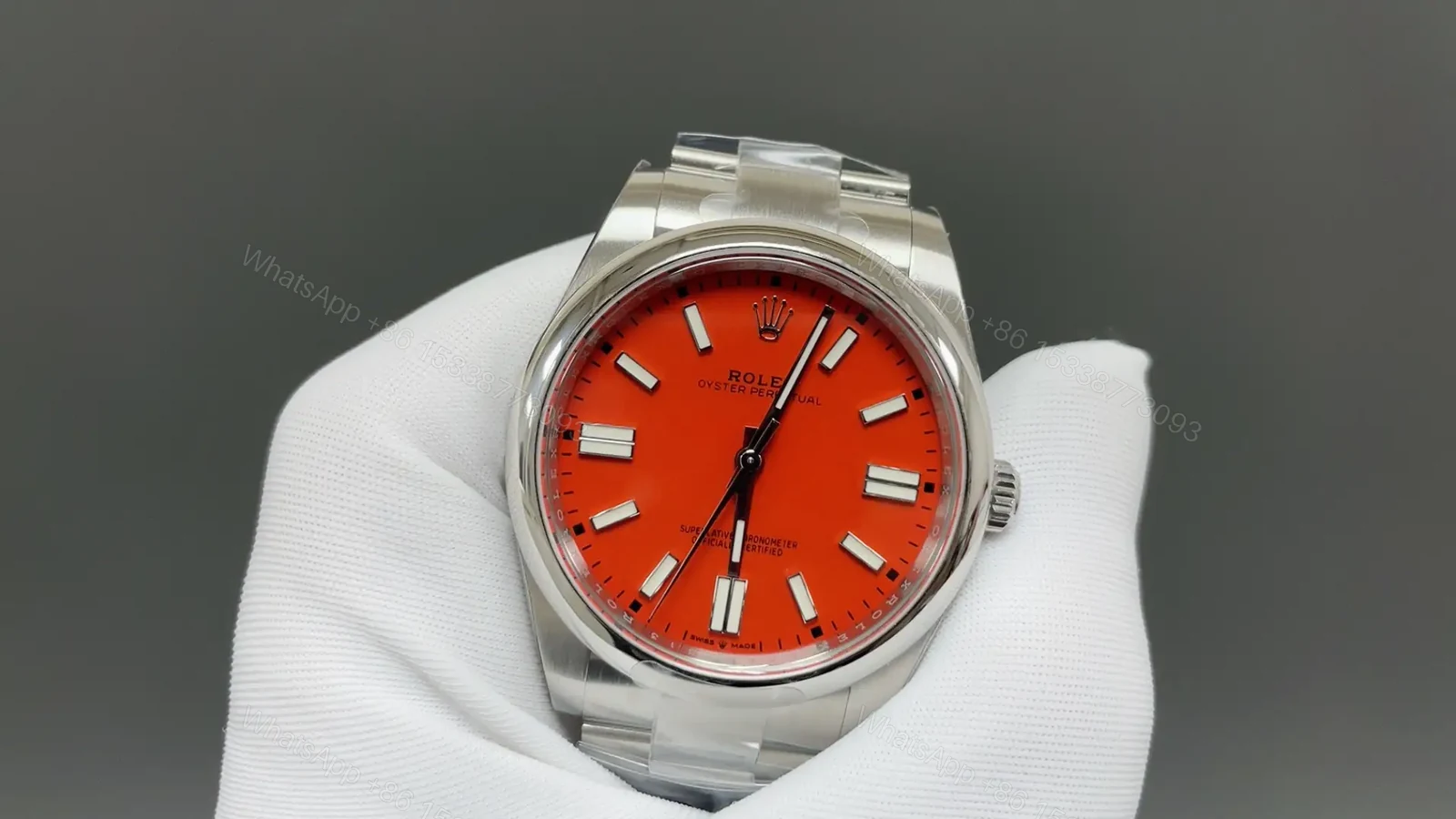 View 3 of Rolex Oyster Perpetual 41 124300 Red Dial Watch 124300-0007