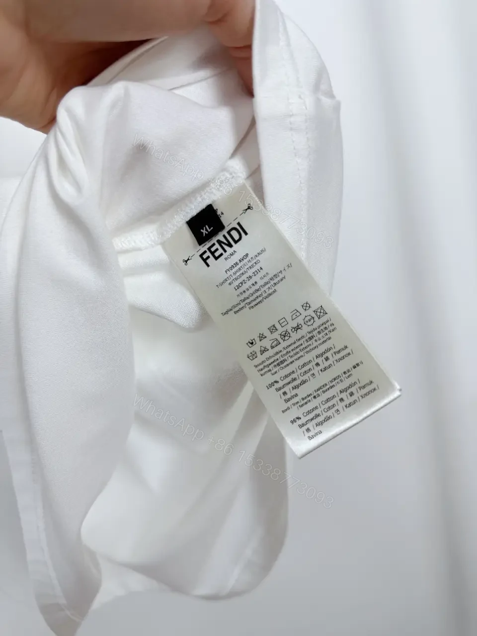 View 5 of Lightweight White Cotton Tee + Embroidered Blue Logo + Minimalist + Designer Flair + T-Shirt
