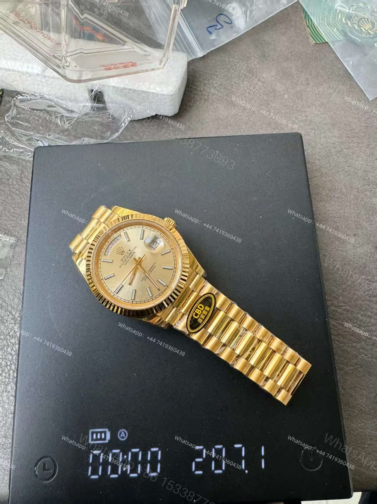 View 3 of Rolex Day-Date M228238-0003 1:1 Replica Gold Dial 40MM 3255 Movement Presidential Bracelet Super Clone Watch