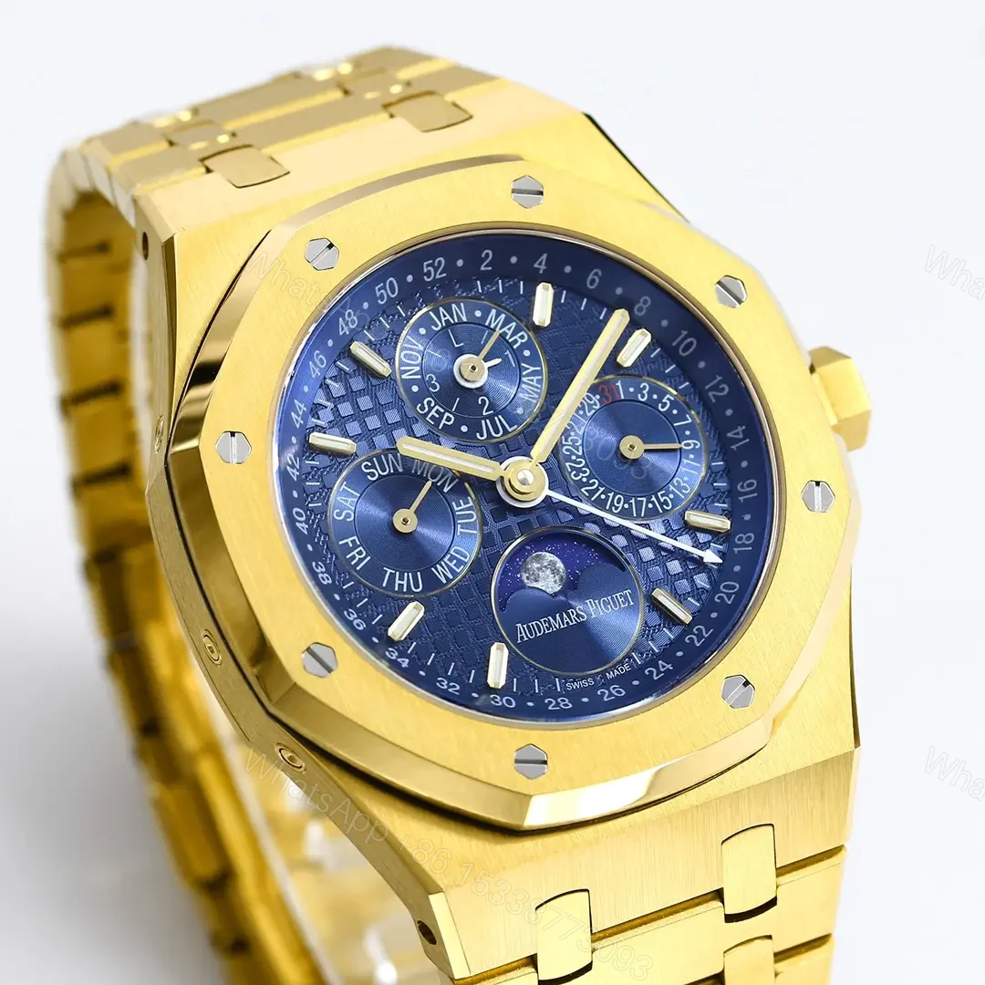 View 2 of Audemars Piguet Royal Oak Perpetual Calendar Watch – Blue Dial, Gold Case and Bracelet, Ref. 26574ST.OO.1220ST.03