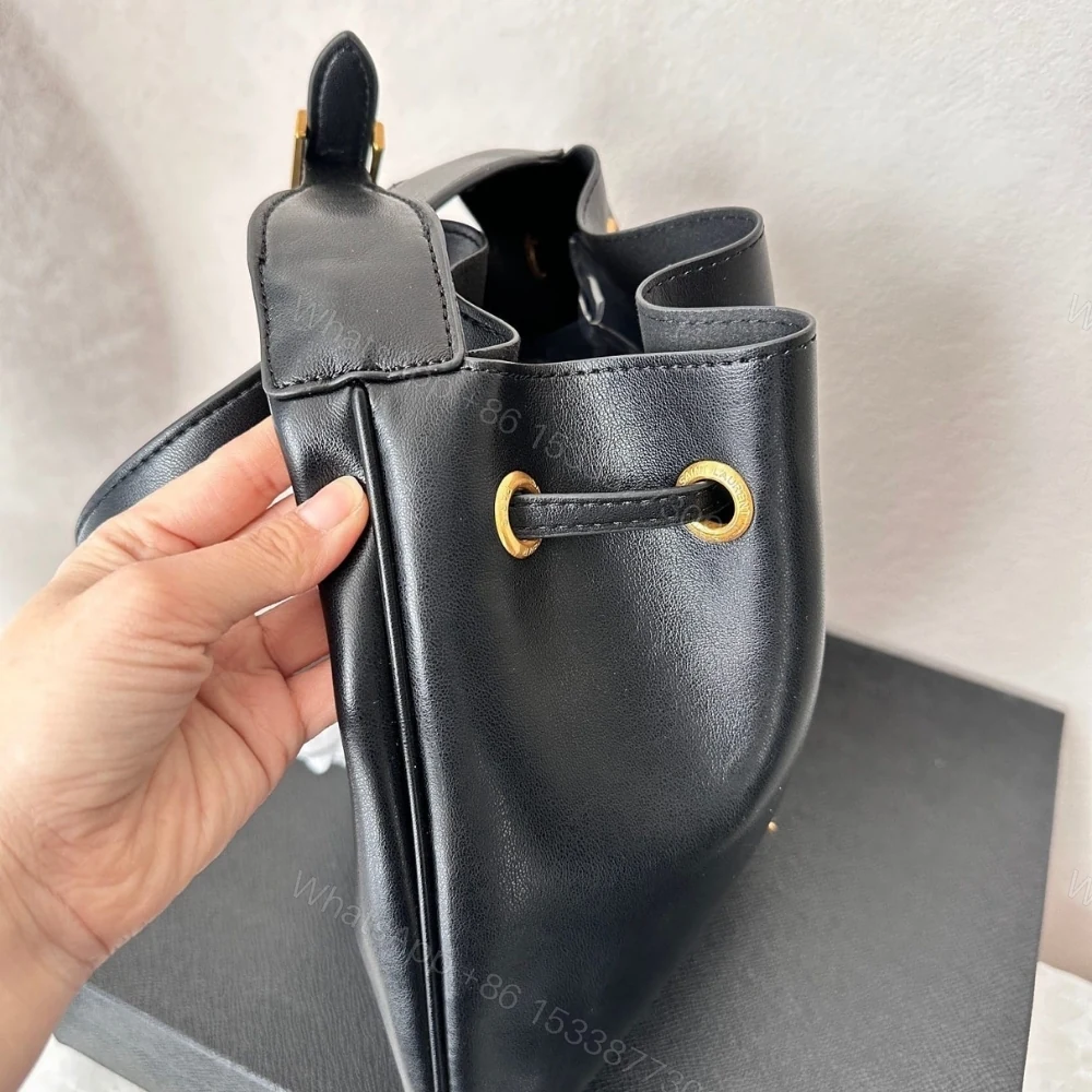 View 4 of Saint Laurent Paris VII Medium Flat Hobo Bag In Smooth Black 28Cm 697941AAAMD1000