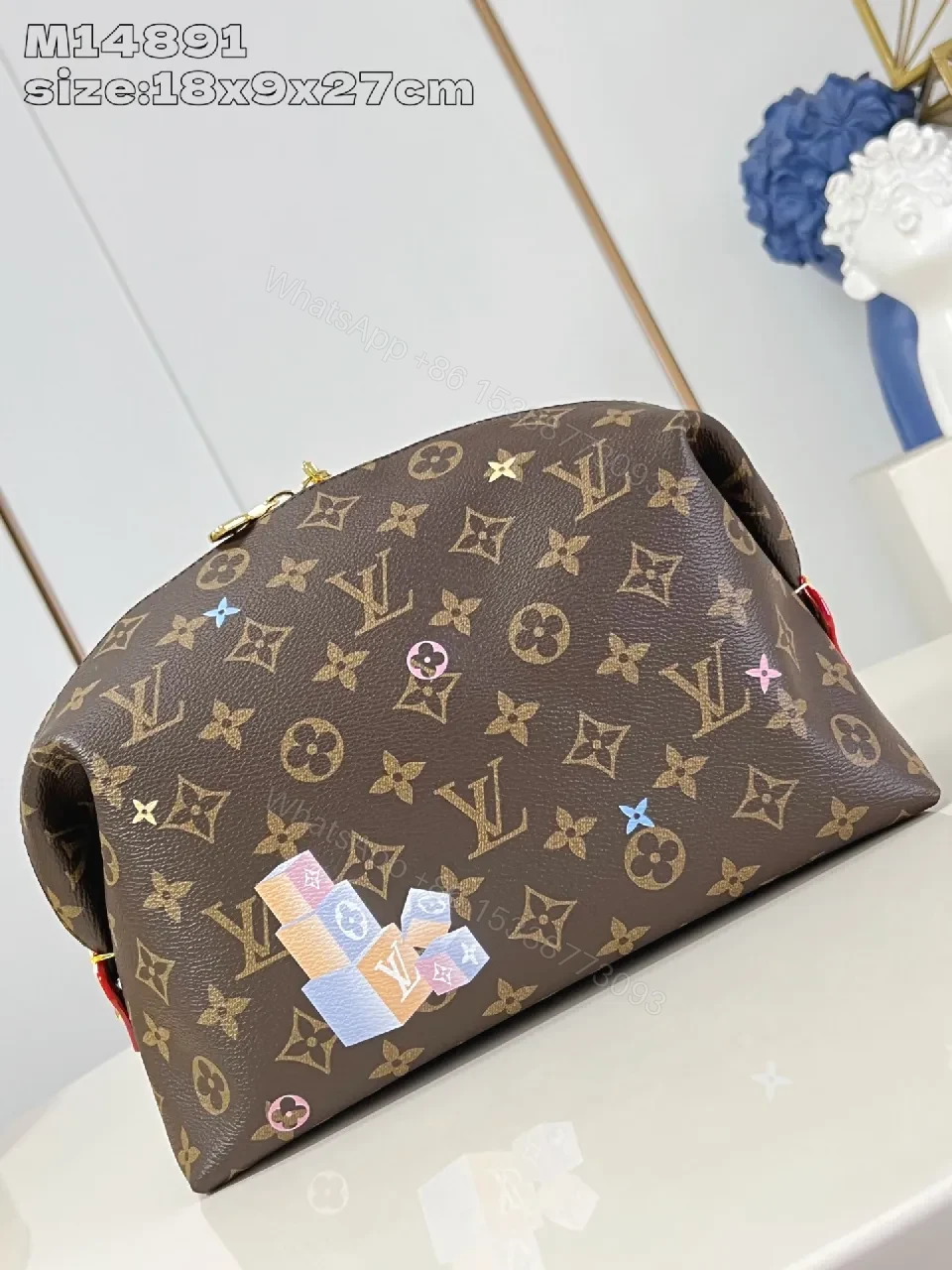 View 3 of Chic Monogram Clutch: Luxe Pattern, Balloon Embellishments
