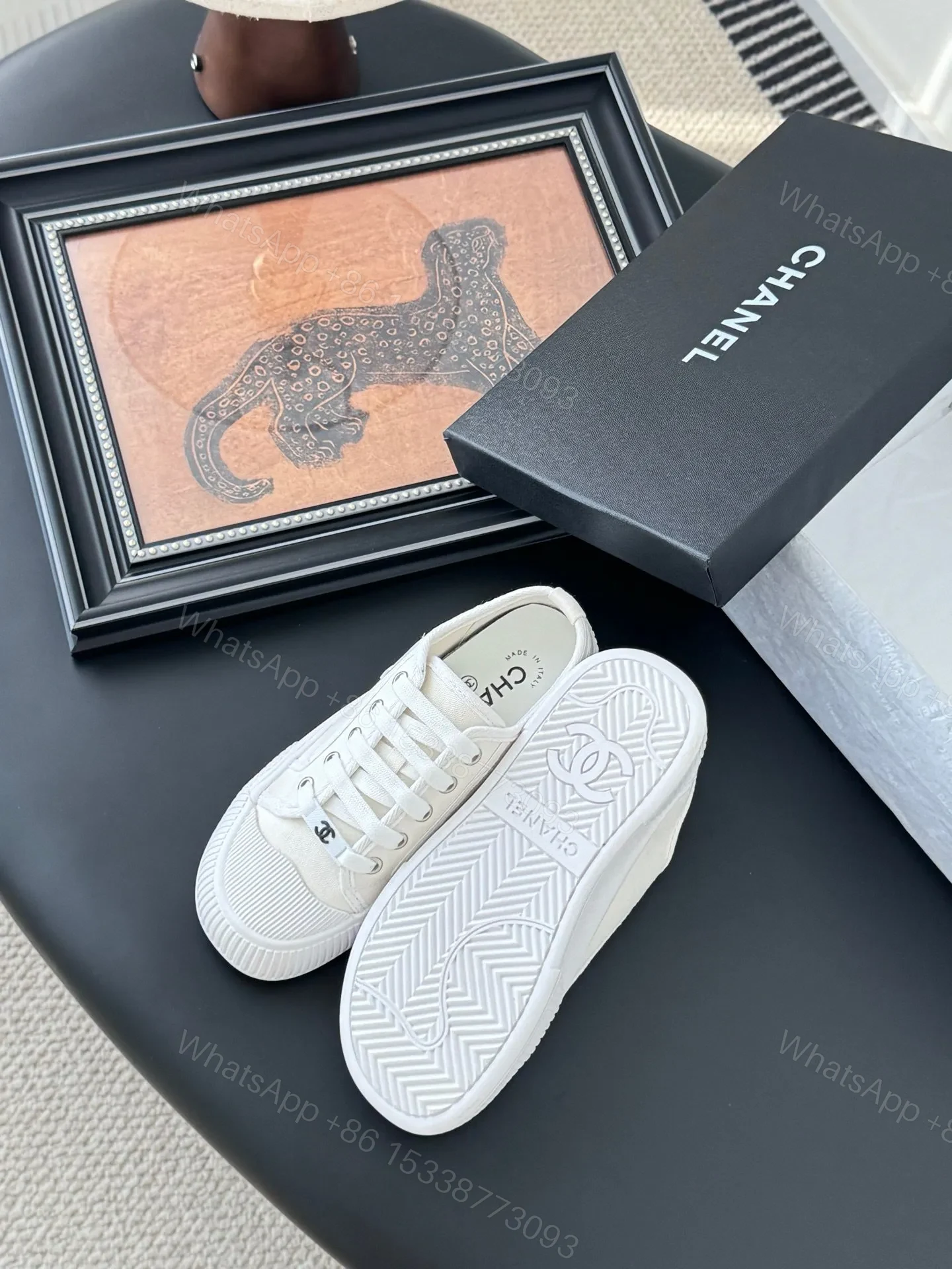 View 5 of Chanel Women White Canvas Sneakers