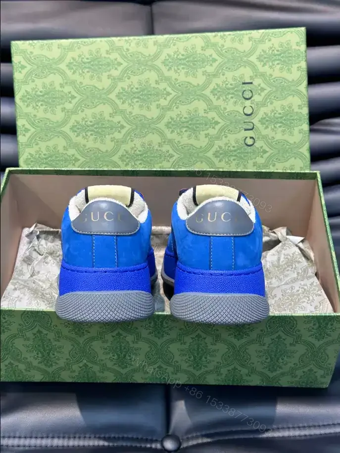 View 6 of GUCCI SCREENER GG SNEAKERS BLUE AND BLACK GG CANVAS – GC175