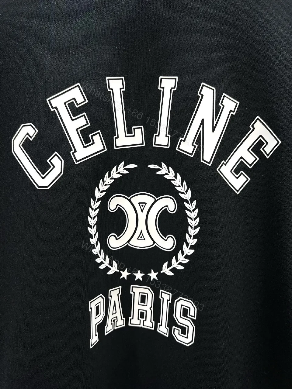 View 8 of Bold Black Sweatshirt - Premium Fleece Crewneck, Graphic Logo, Everyday Luxe