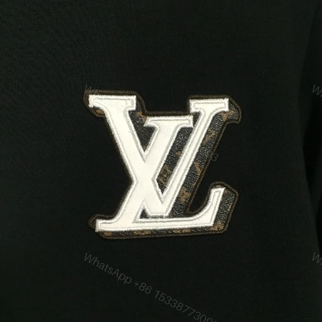 View 8 of Dark Essentials Black Knit Crewneck with Subtle LV Emblem