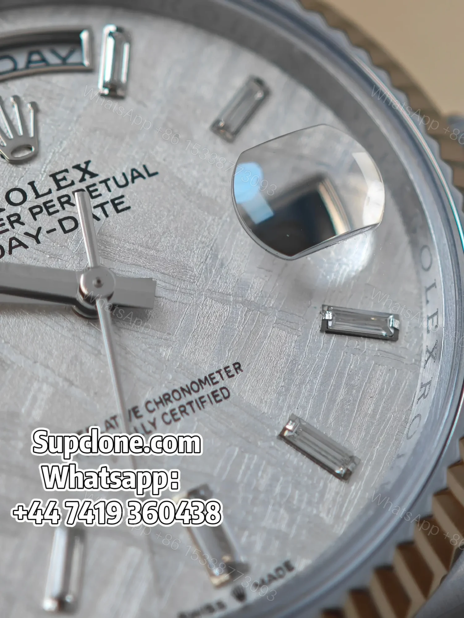 View 3 of Rolex Day-Date 40mm Meteorite Diamond Dial – Super Clone 1:1 Cal. 3255