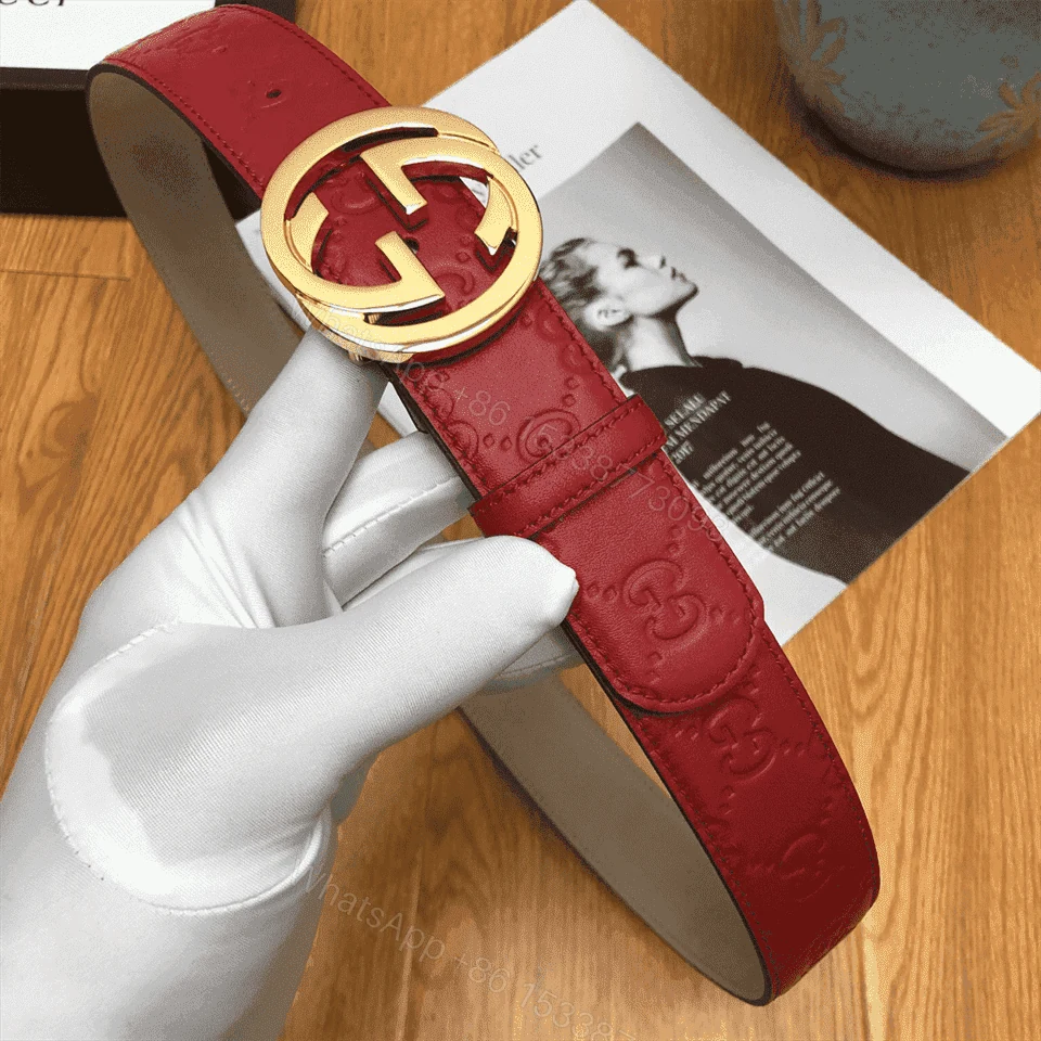 View 8 of GUCCI INTERLOCKING G-BUCKLE LEATHER BELT – B3