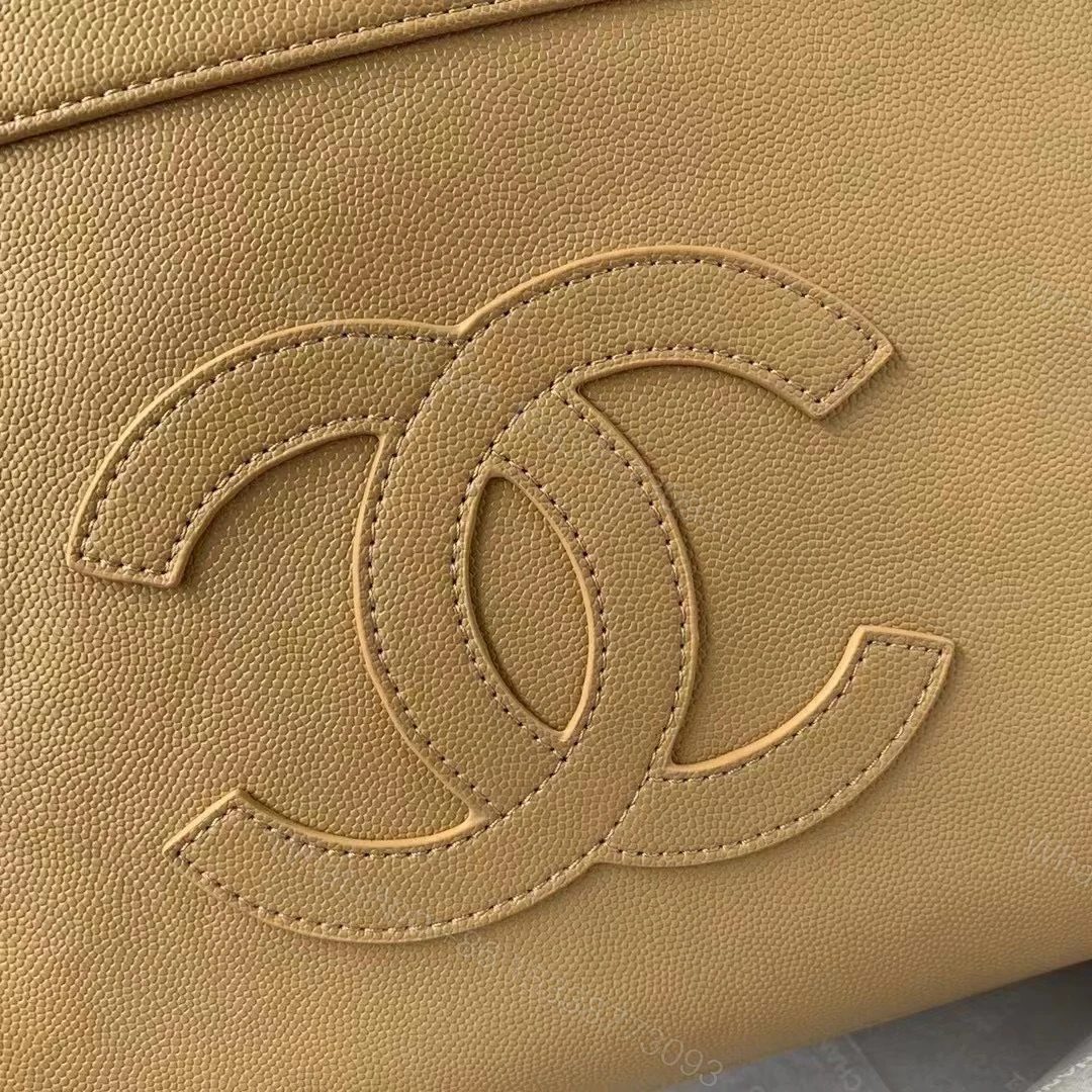 View 4 of Chanel Vintage Classic Like Auth Handbags Lock Gold Nude 30x21x8cm