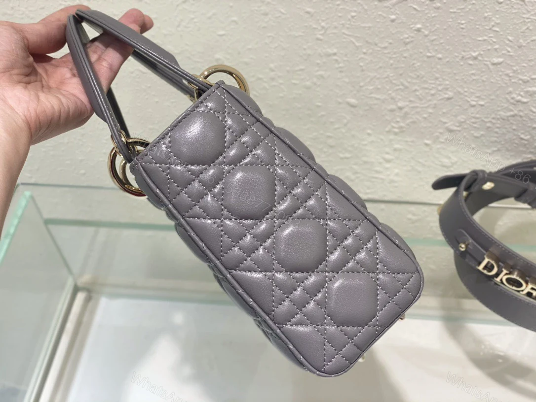 View 5 of Dior Lady ABC Super Quality Gray Handbag 20cm