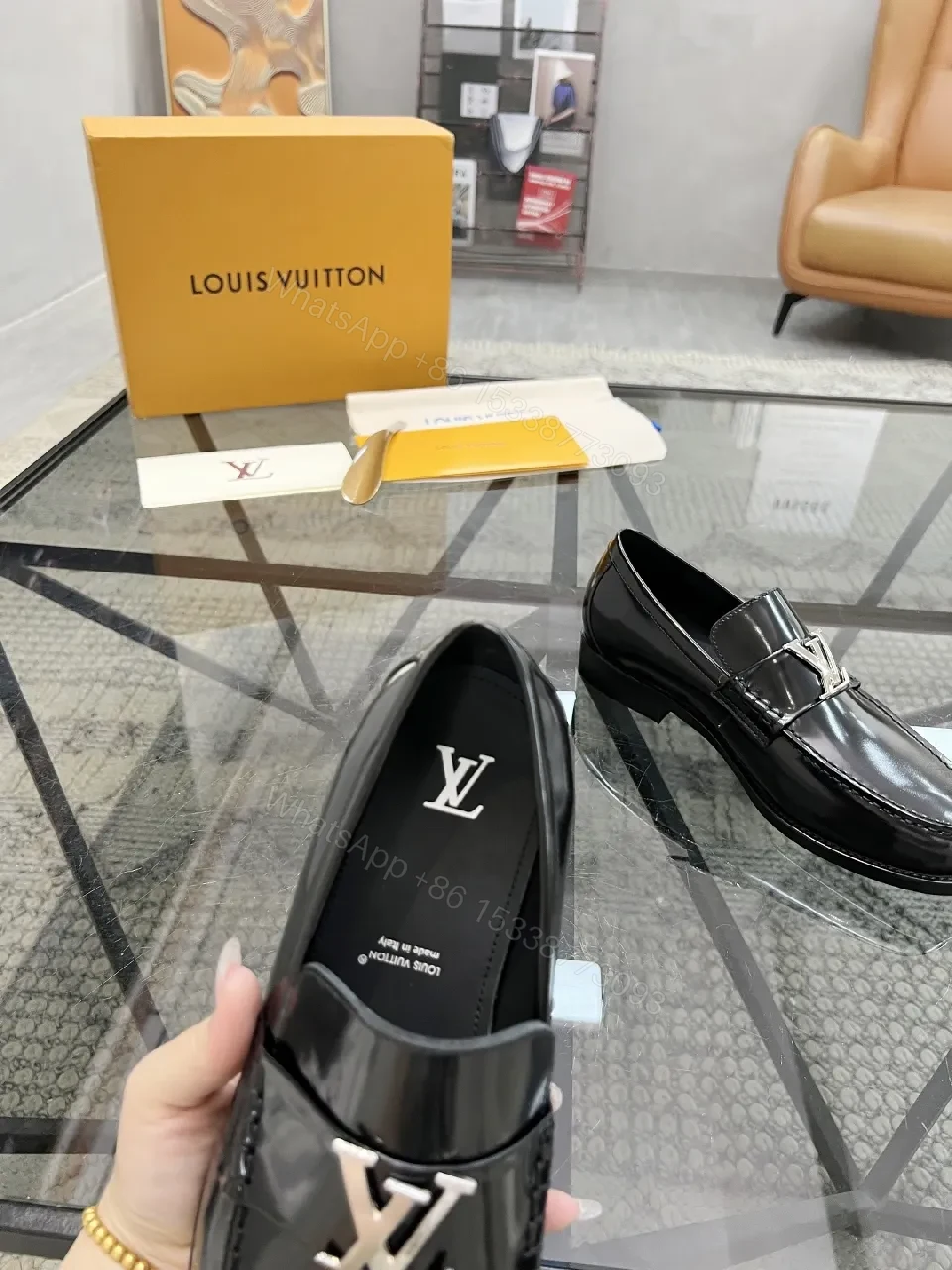 View 6 of Classic Black Leather Loafers with Luxe Hardware