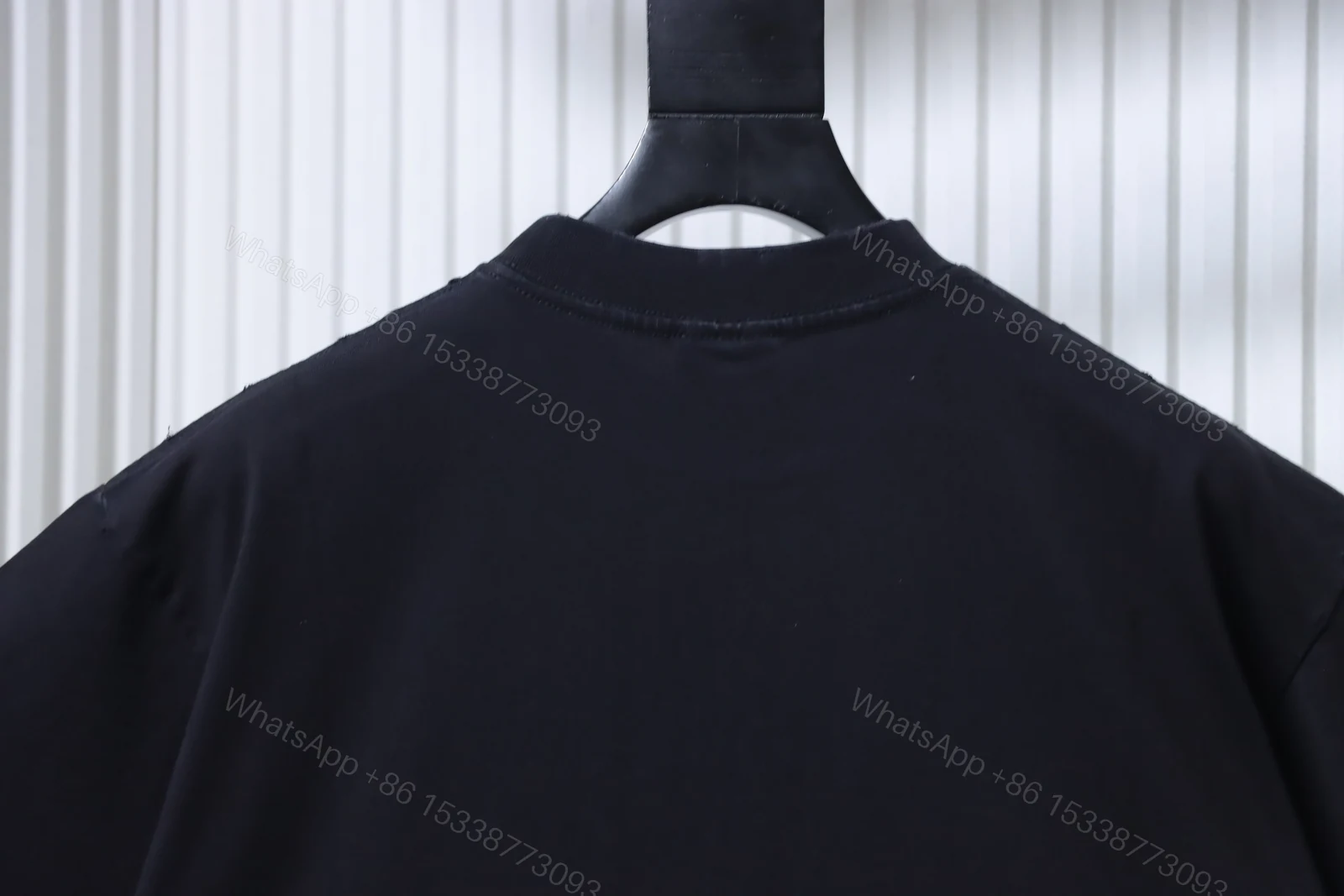 View 3 of Balenciaga Clothes 25SS Grain Wheat Embroidered Short Sleeve T-shirt black