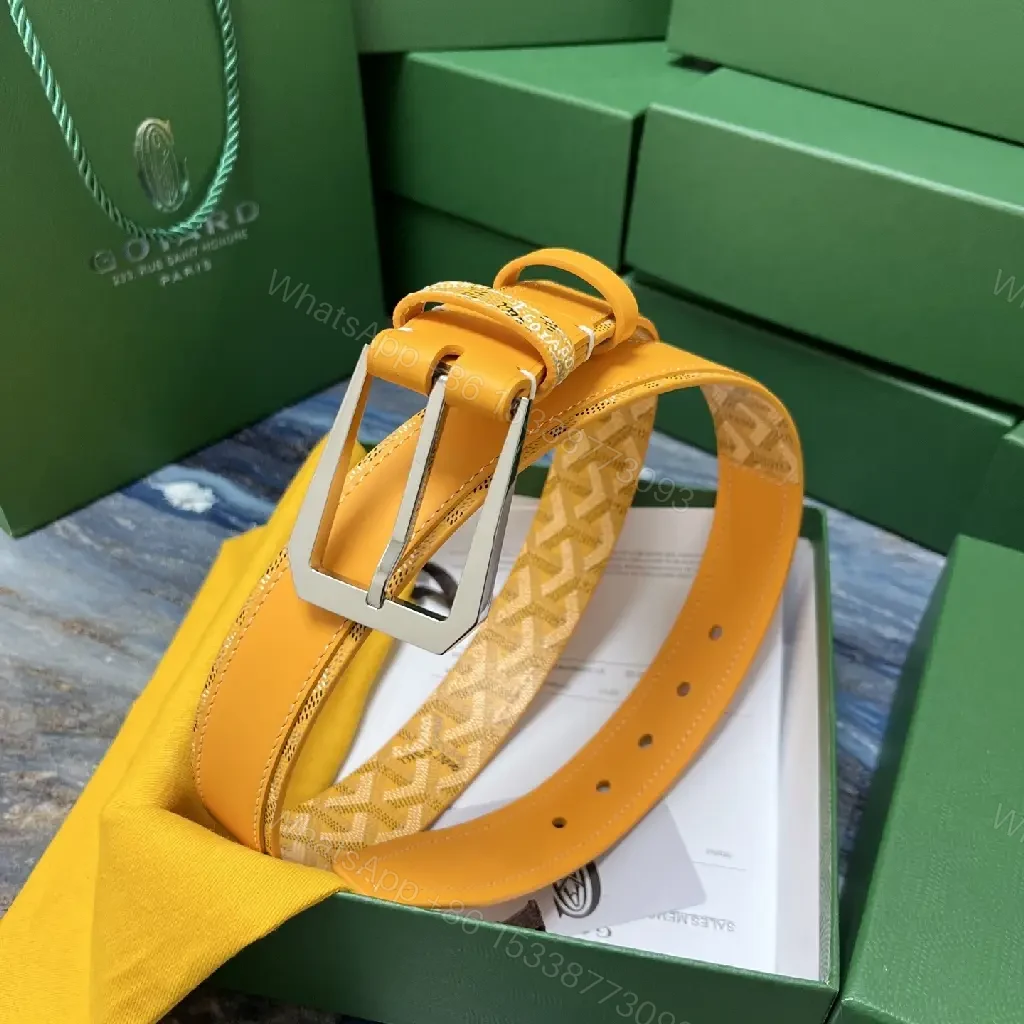 View 4 of Citrine Tan Pattern Belt: Calfskin, Goyard-Style Chevron Luxury