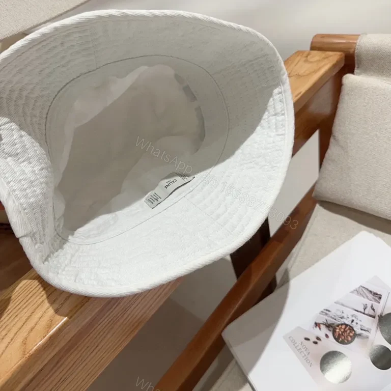 View 6 of White CELINE Logo Bucket Hat: Clean Minimal Luxury