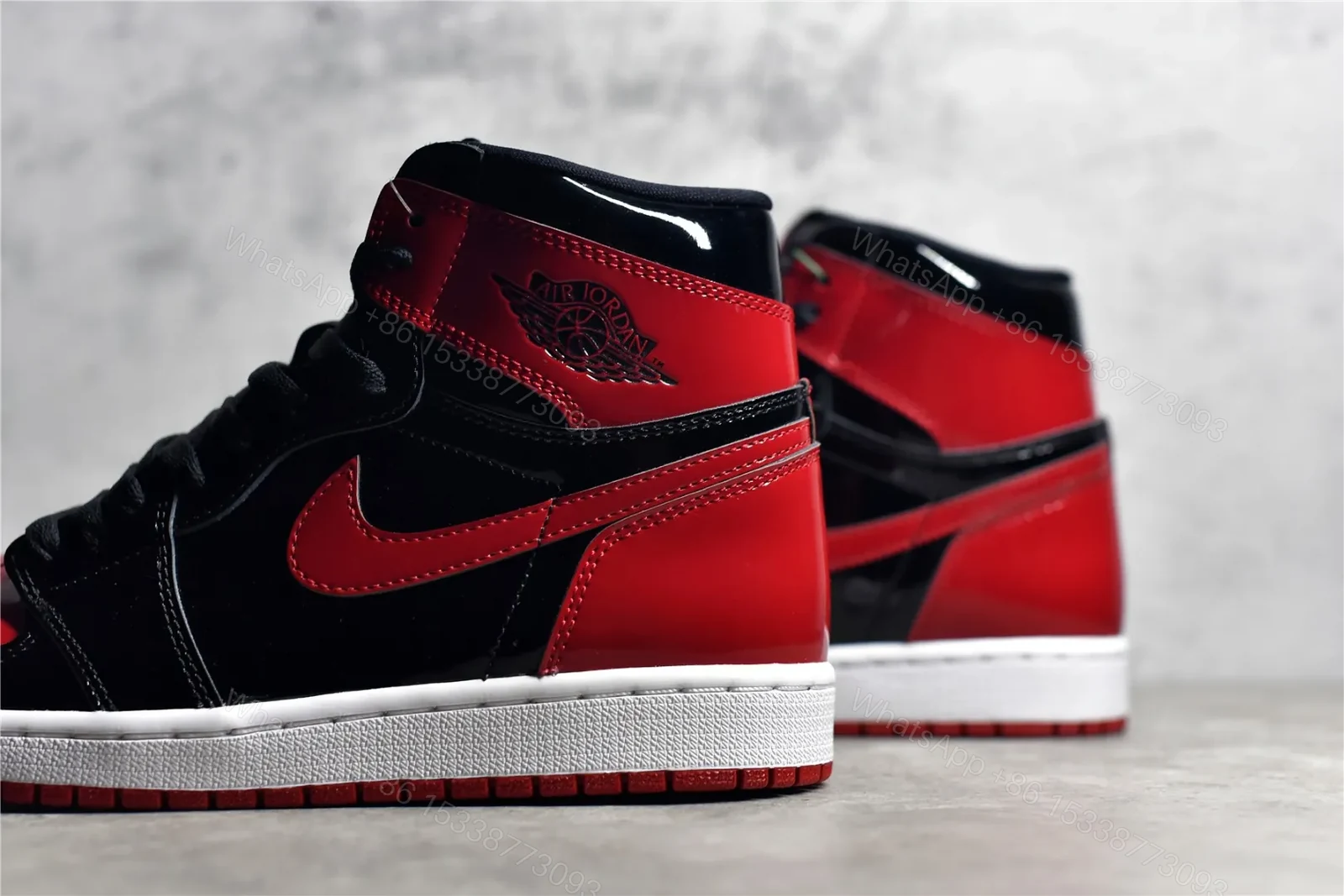 View 4 of Air Jordan 1 Retro High OG “Patent Bred” Reps