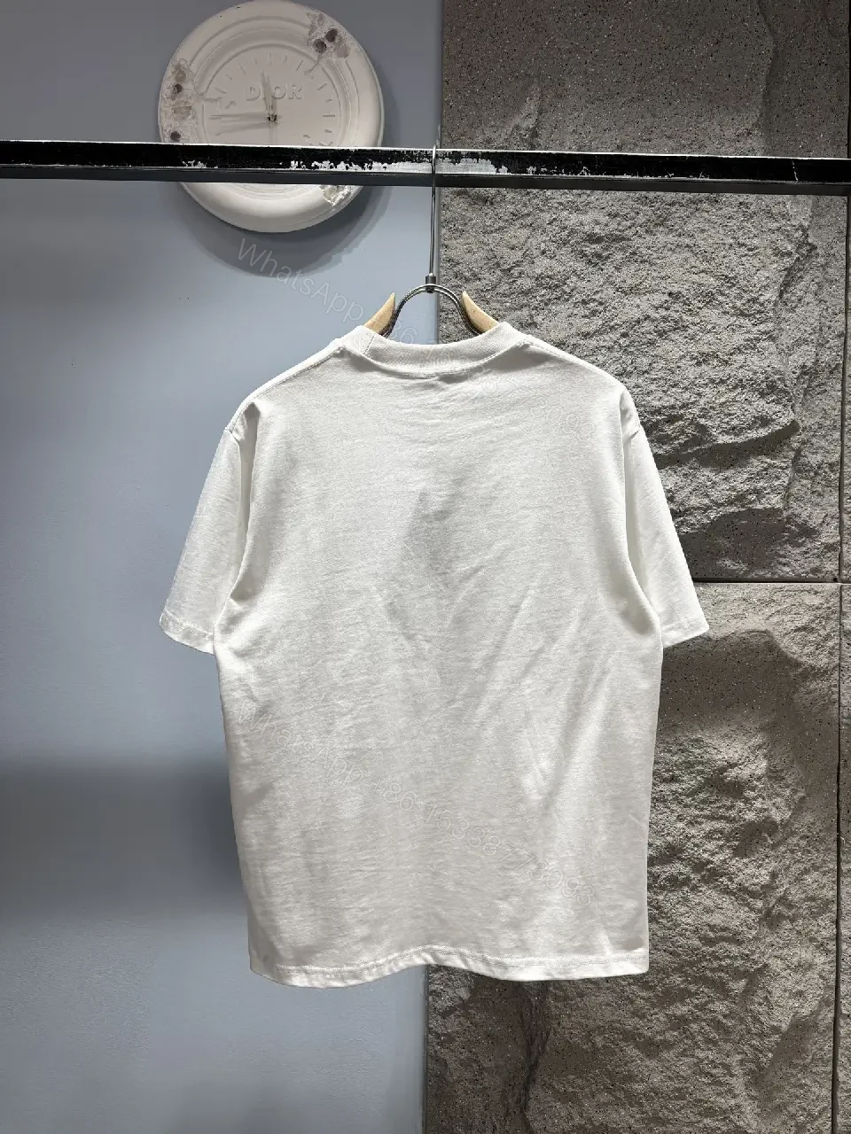 View 4 of Clean White Crewneck Tee – Subtle Fendi Logo Accent
