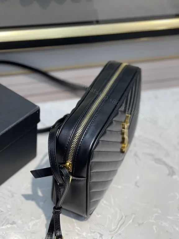 View 3 of Quilted Leather Crossbody: YSL Logo Chic, 7.5"