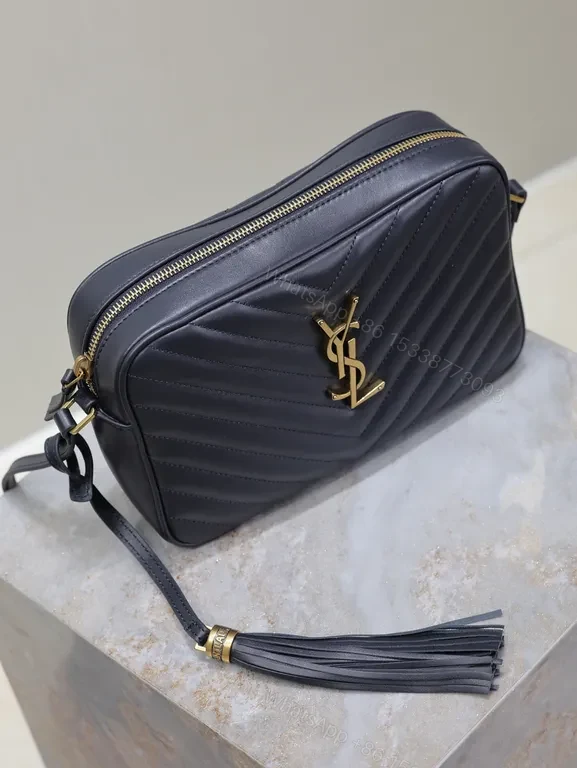 View 7 of Chic Quilted Crossbody with Gold Monogram - Luxury Bag