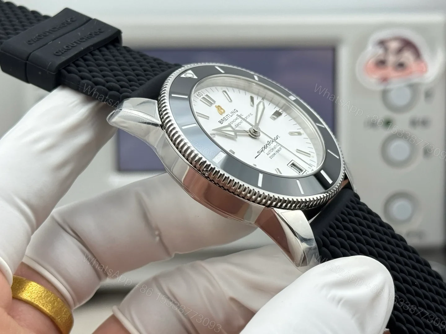 View 6 of Breitling Superocean Heritage Silver Rubber Replica 42MM Premium B20 Diver Edition AB201012