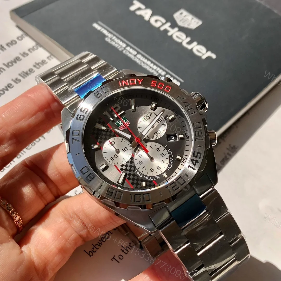 View 7 of TAG Heuer Formula 1 Quartz Chronograph 42 Stainless Steel Indy 500 Bracelet CAU1113.BA0858