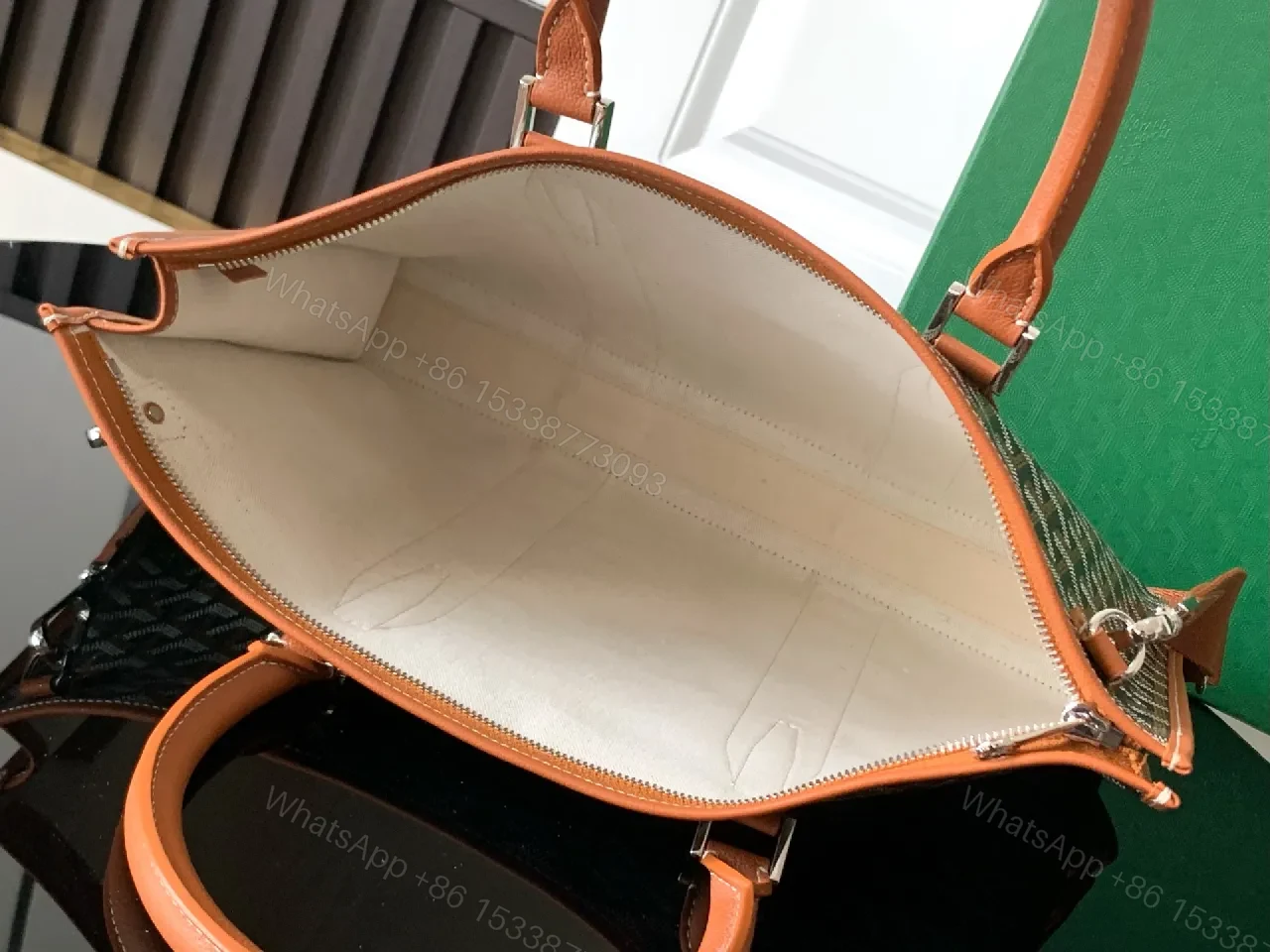 View 2 of Structured Signature Tote: Leather Trim, Modern Minimalist, Luxe Durability, Tote