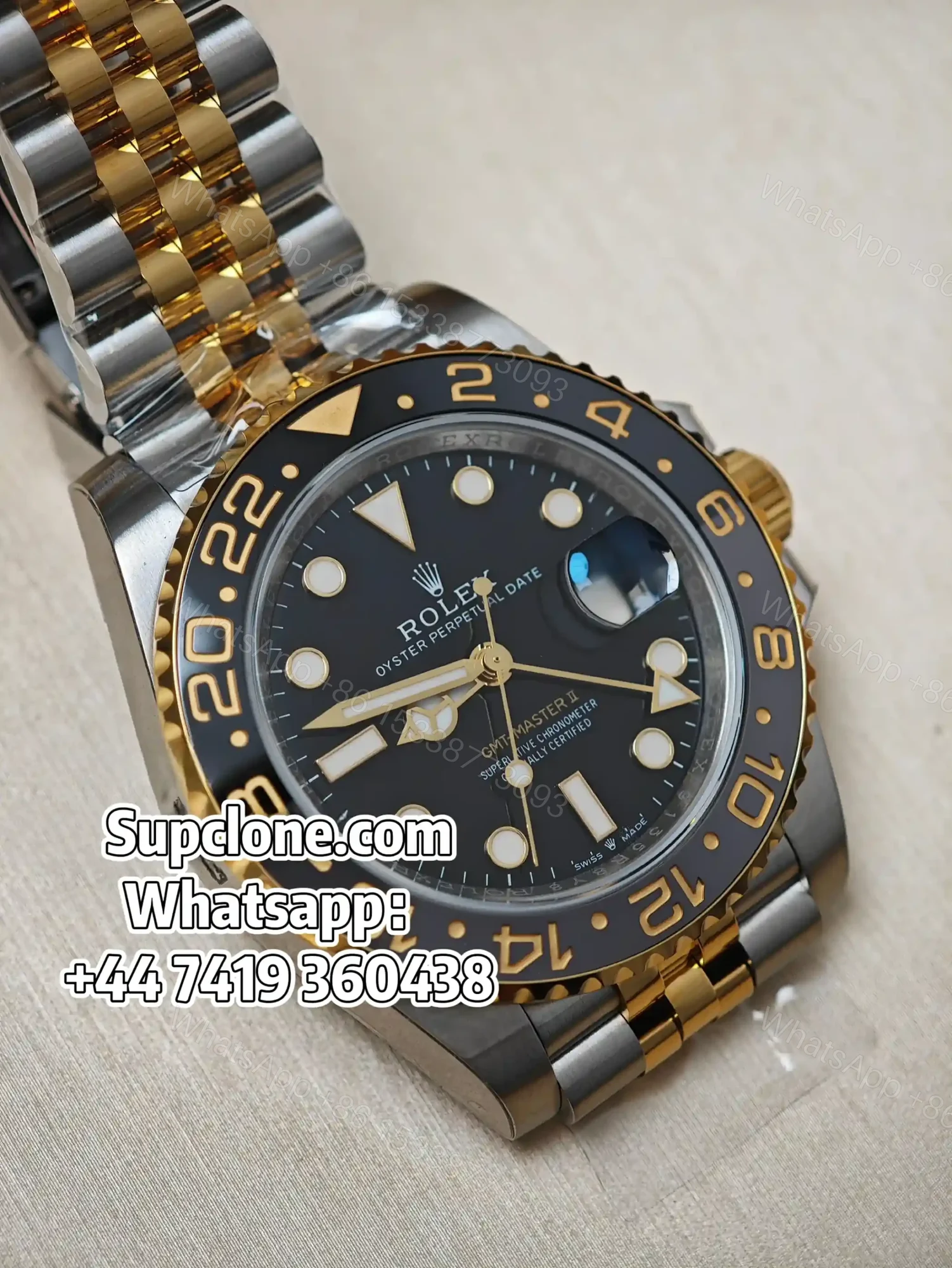 View 8 of Rolex Super Clone Watches 1:1 Guinness GMT-Master II 126710GRNR VS3285 Movement