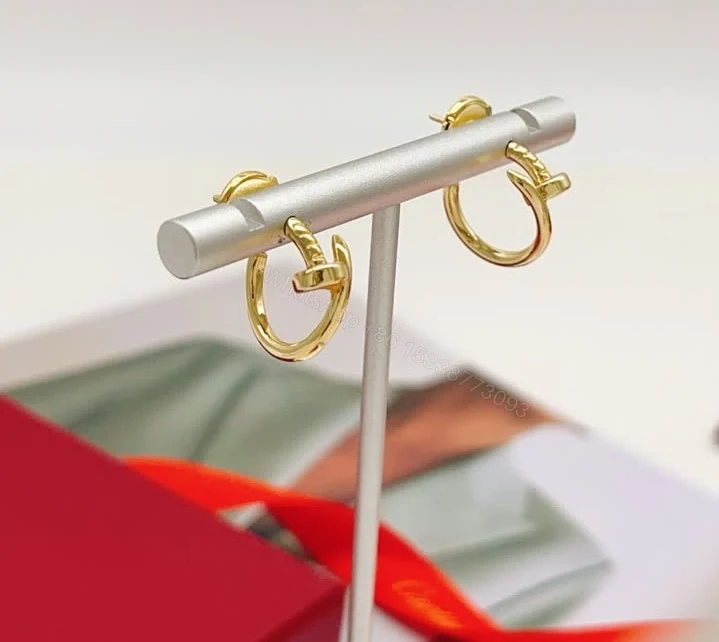 View 4 of Cartier Juste un Clou Full Pavé Hoop Earrings Gold