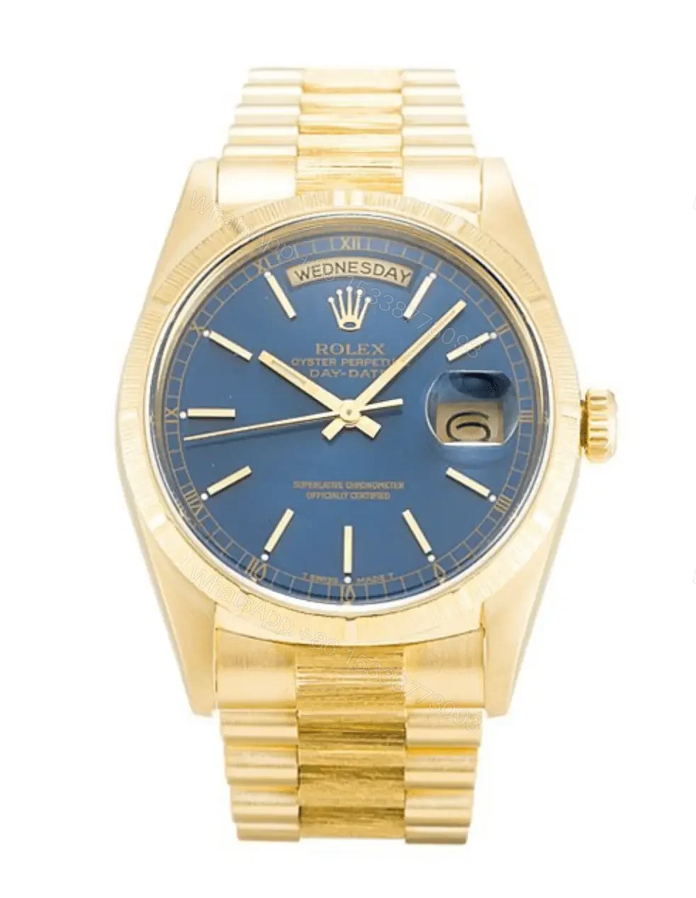 Replica Rolex Day-Date Gold with Blue Dial — view 1