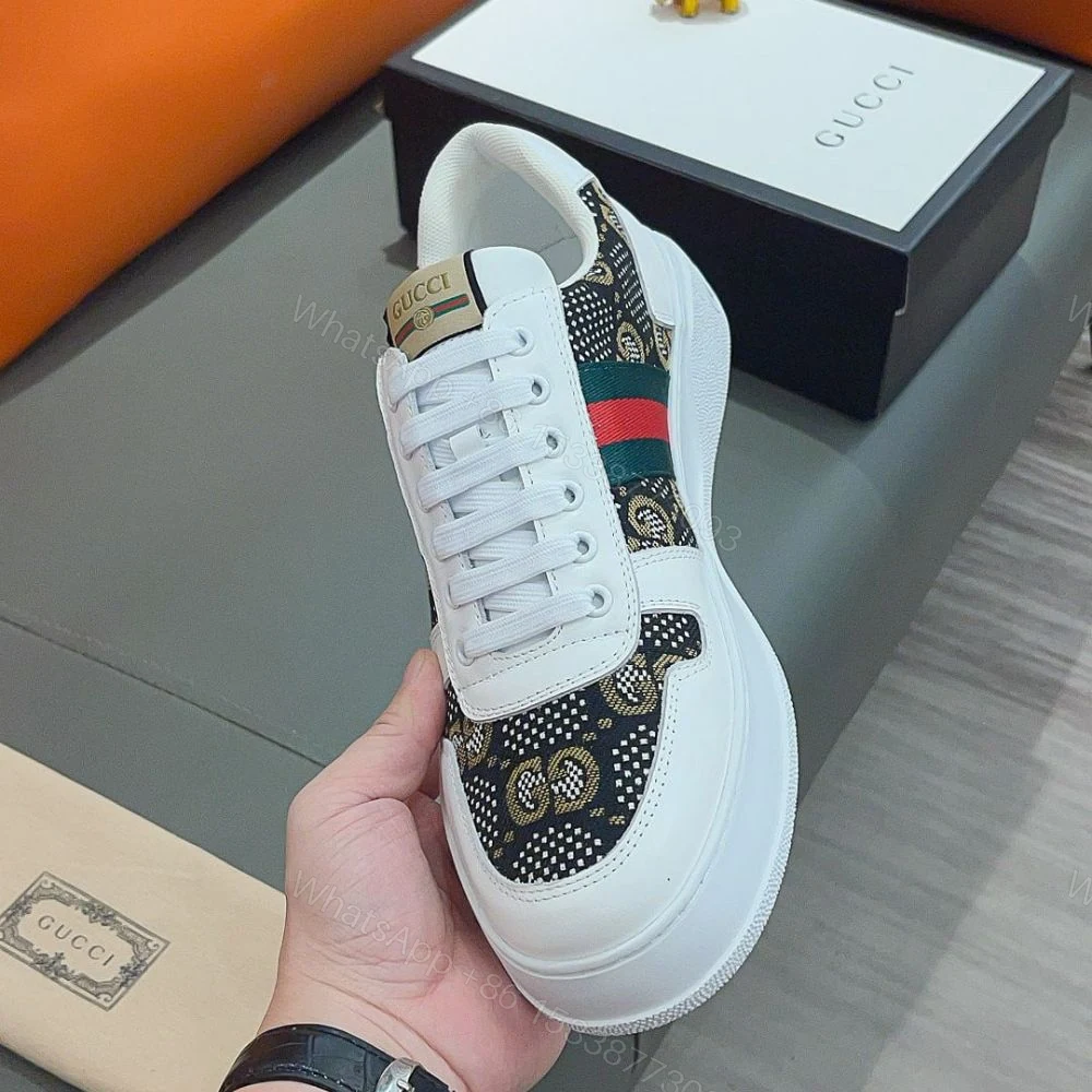 View 4 of Gucci Screener GG High Top Sneaker In White And Black