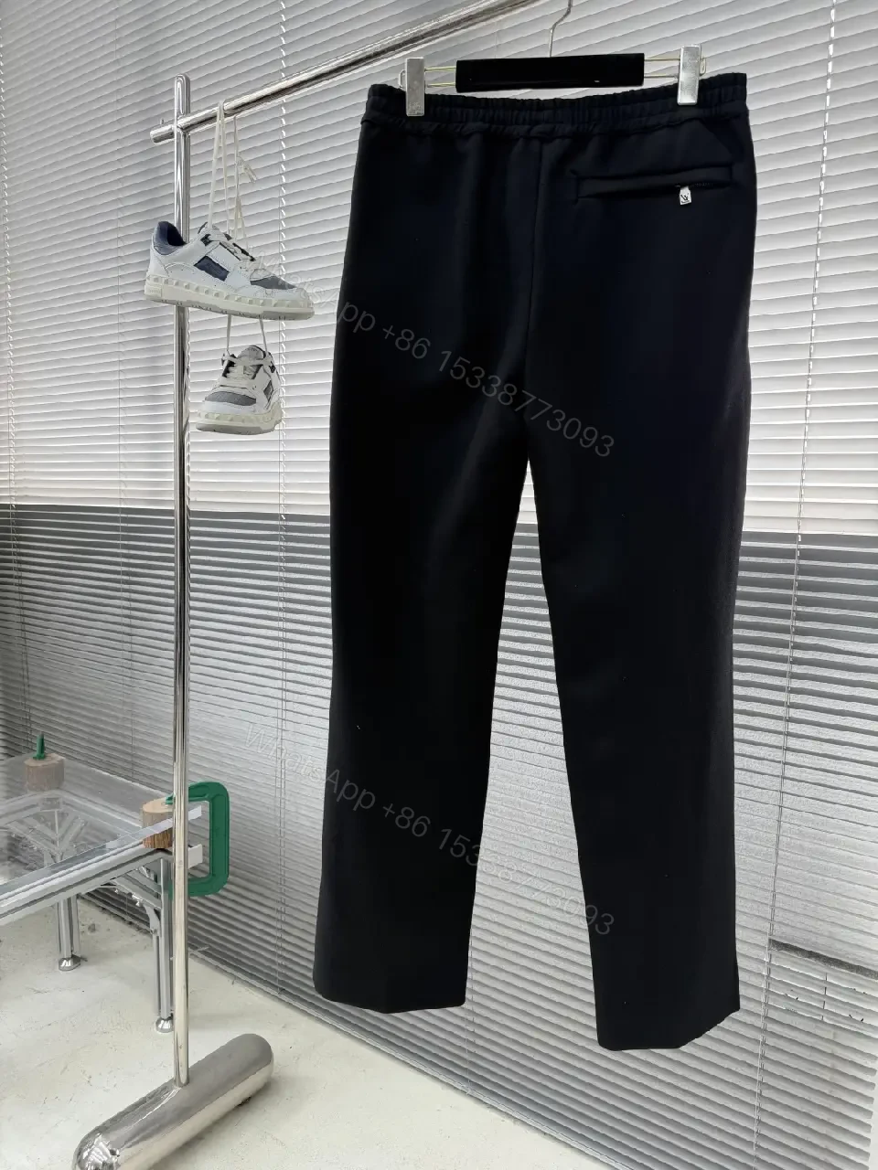 View 4 of Black Knit Track Pants: Subtle Luxe, Modern Comfort, Straight-Leg