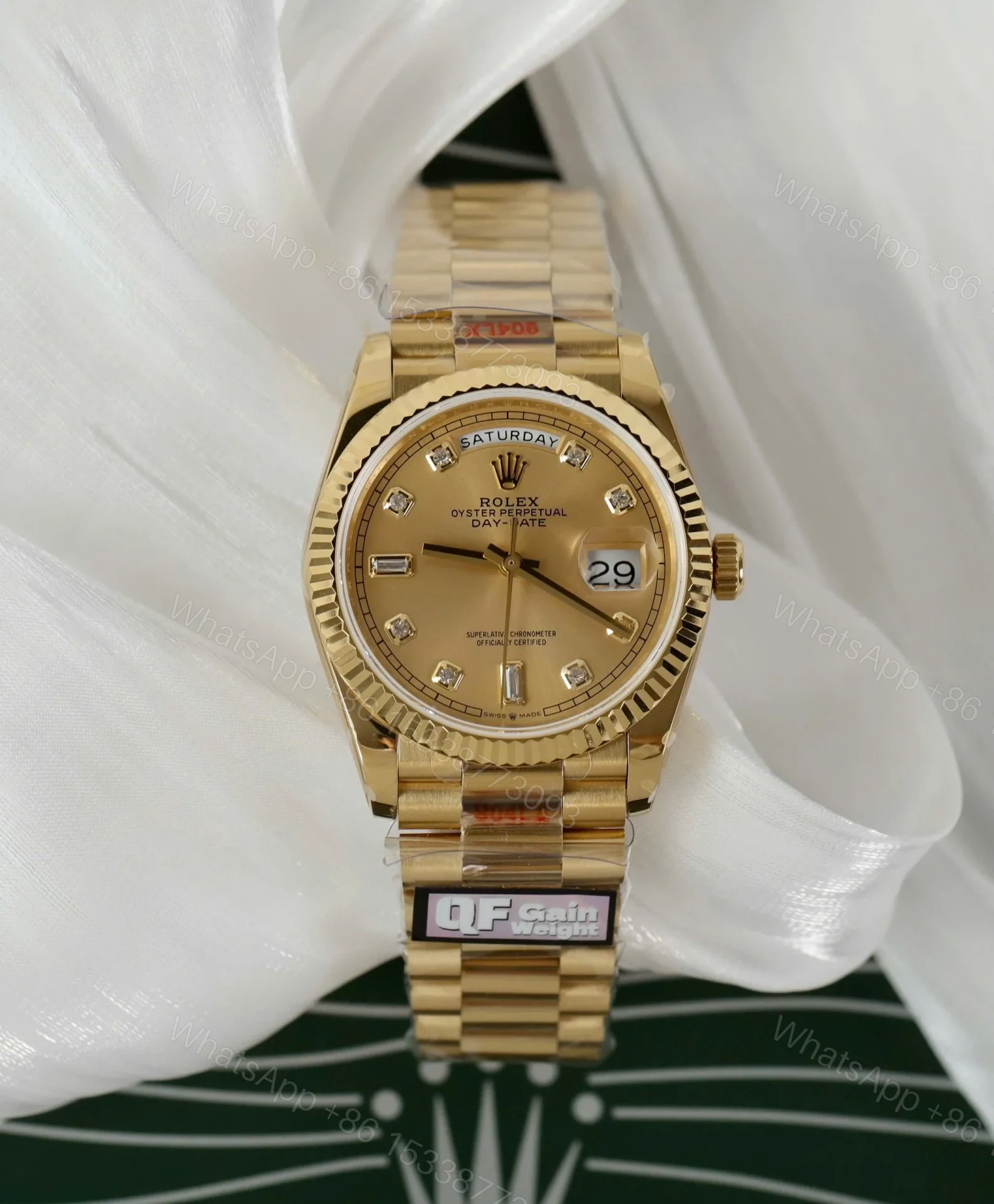 View 2 of Superclone Rolex Day-Date Champagne Diamond Dial 128238-0008 36 mm