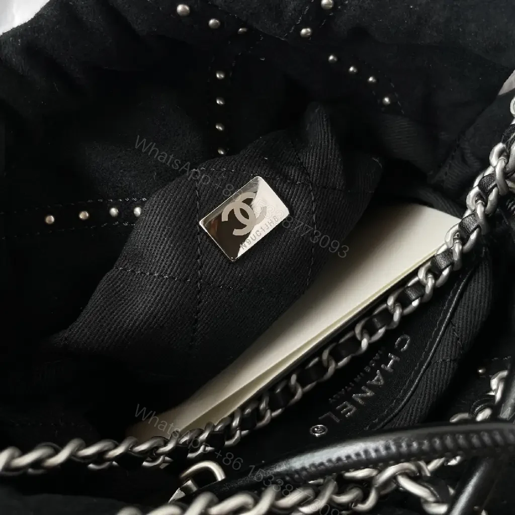 View 4 of Velvet Diamond-Quilted Shoulder Bag, Black, Luxe Style