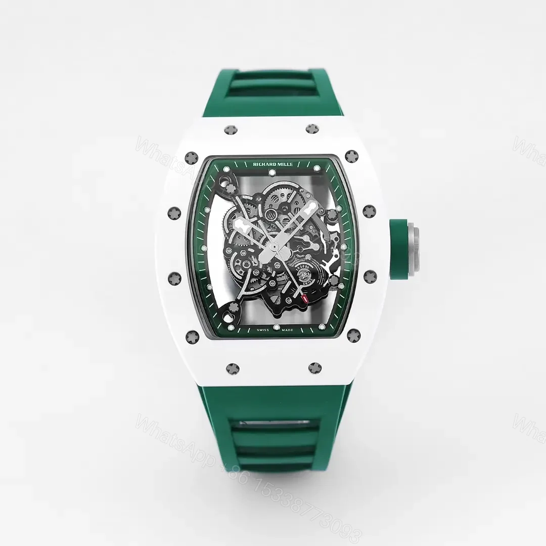 KU+ KV-V5 White Ceramic Green Strap Watch — view 1