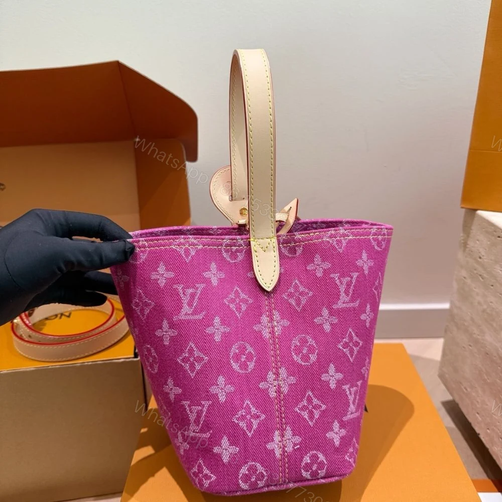 View 4 of Louis Vuitton All In BB Fuchsia Denim 18cm M27626