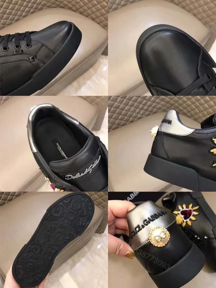 View 3 of DOLCE & GABBANA SNEAKERS PORTOFINO IN VITELLO NAPPATO CON PATCH – DG022