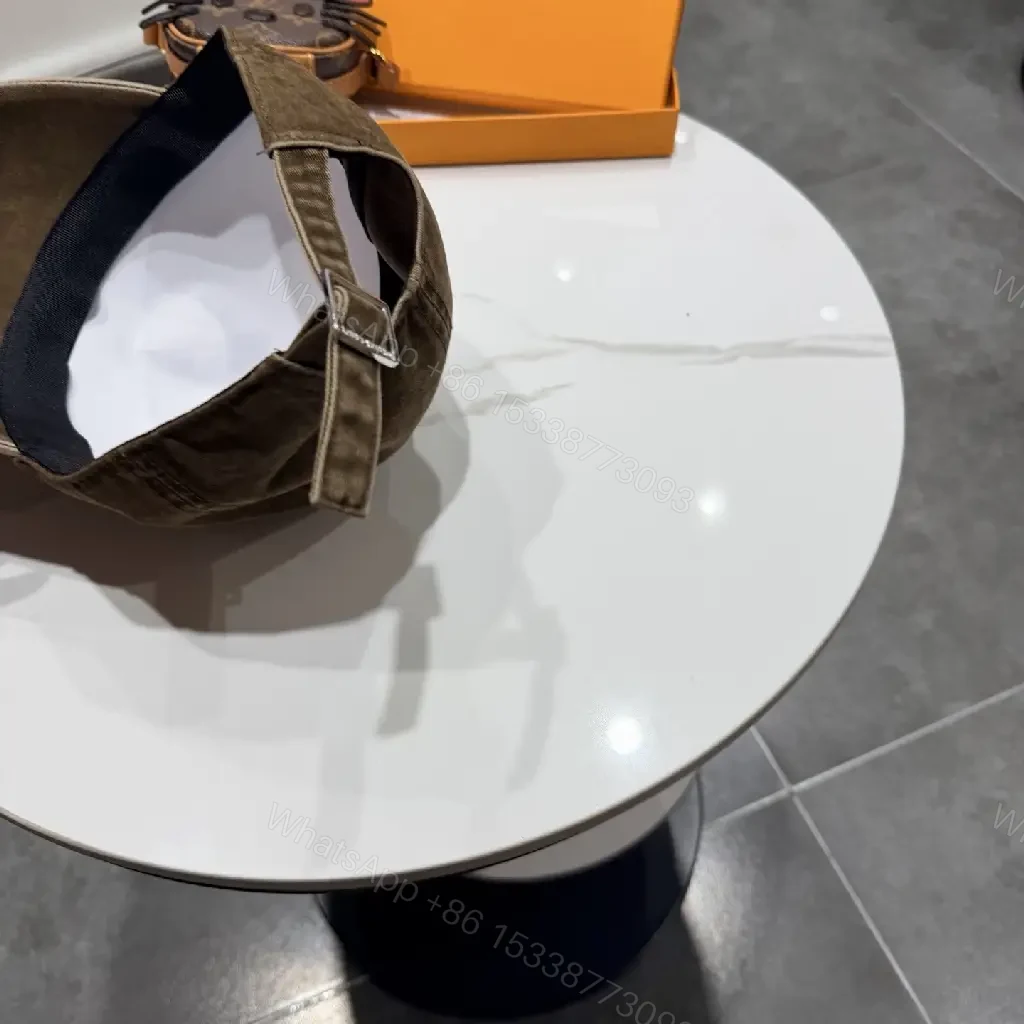 View 10 of Washed Brown Canvas Cap — Subtle LV Aesthetic, All-Day Comfort