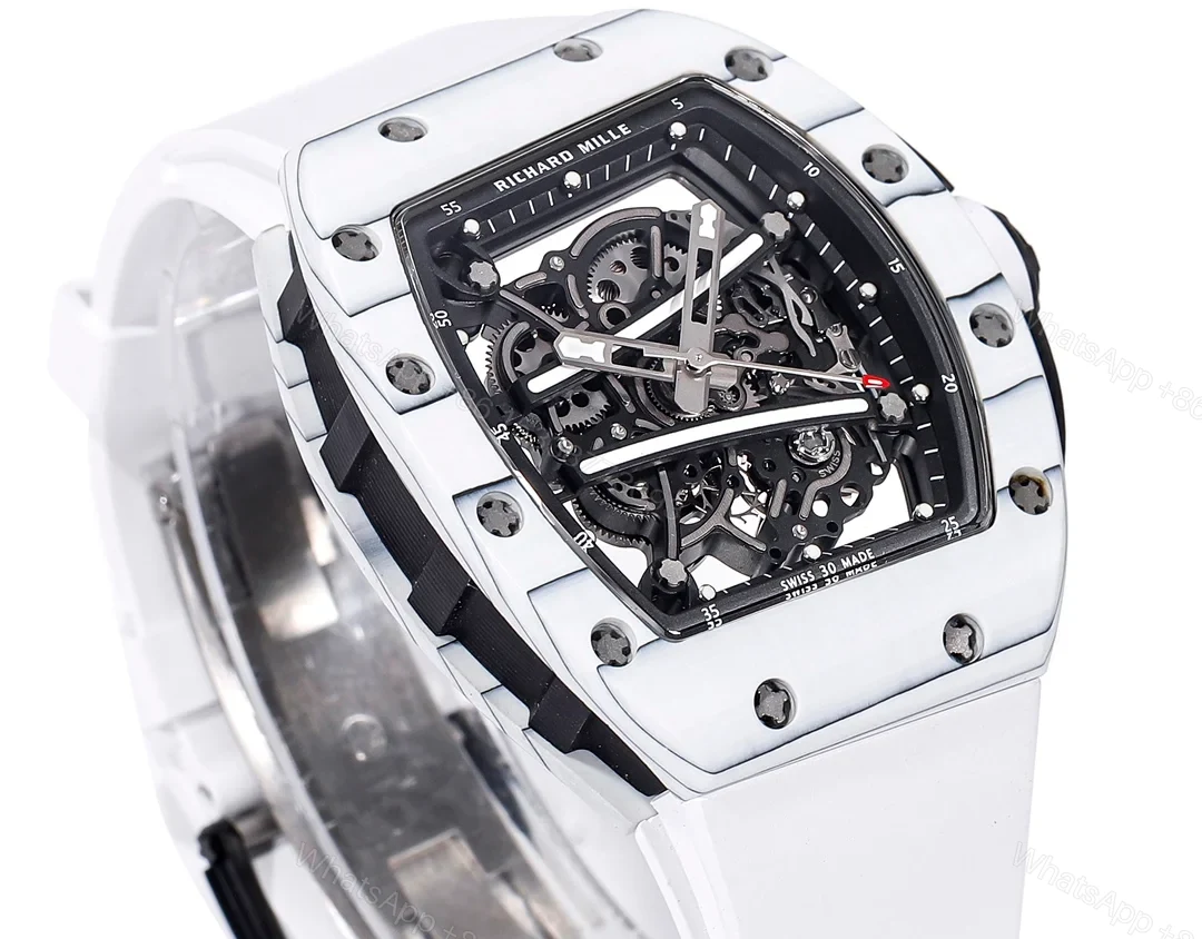 View 5 of Richard Mille RM35-02 Rafael Nadal Automatic Skeleton Watch NTPT Carbon Fiber Black Red Track Dial RMAL1 Movement Premium Edition