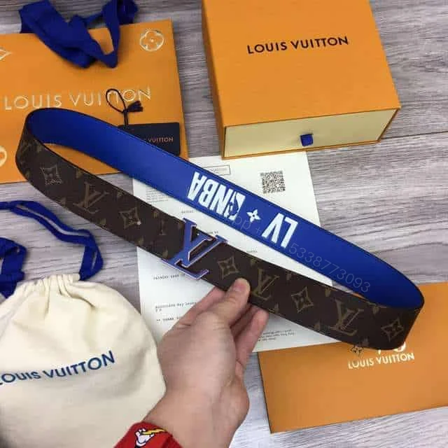 View 5 of LOUIS VUITTON X NBA 3 STEPS 40MM REVERSIBLE MONOGRAM CANVAS BELT – B82